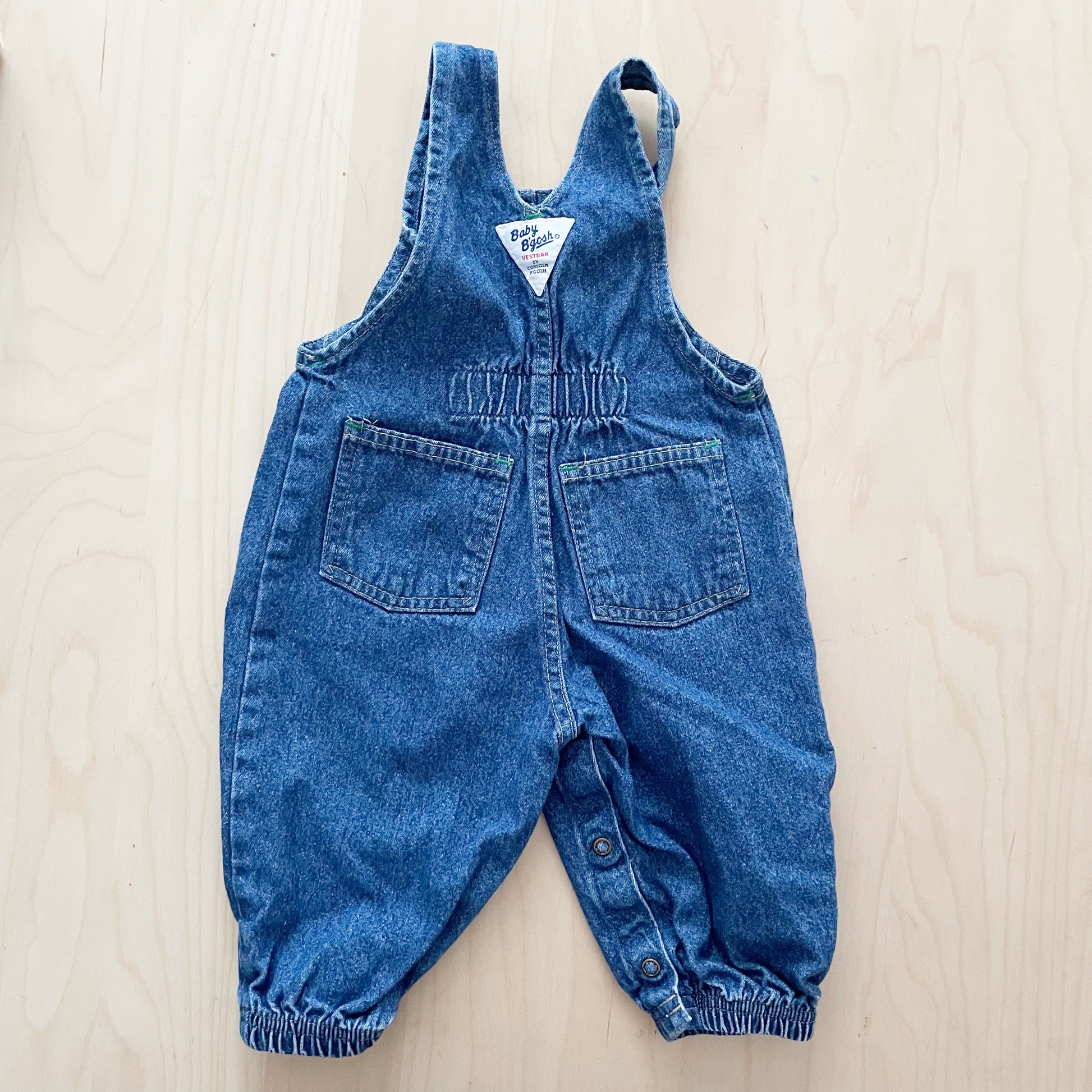 Baby B’gosh Darker Wash Bubble Overalls - Yellow Clover Vintage Kids Clothes