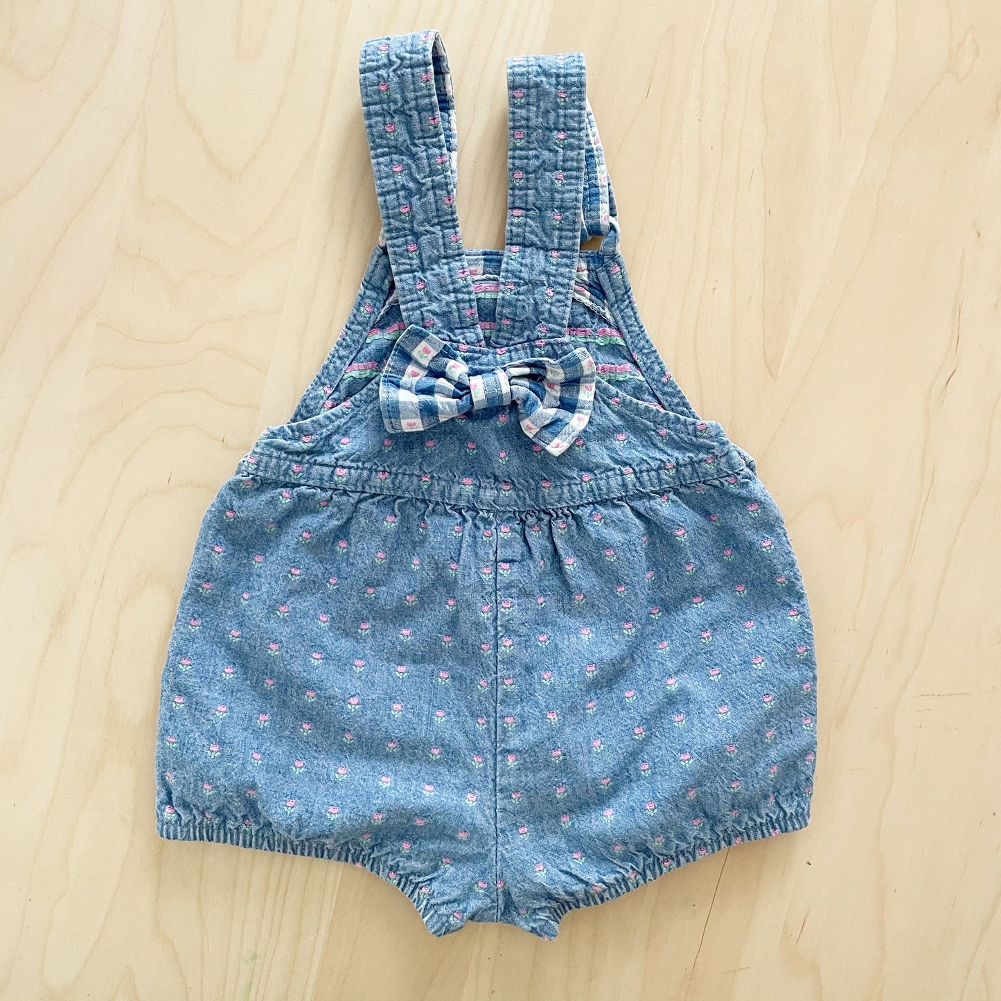 OshKosh Floral Woven Bow Back Bubble Romper