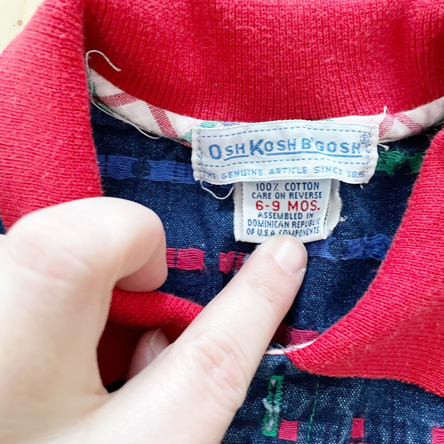 OshKosh Shape Woven Denim Jumpsuit - Yellow Clover Vintage Kids Clothes