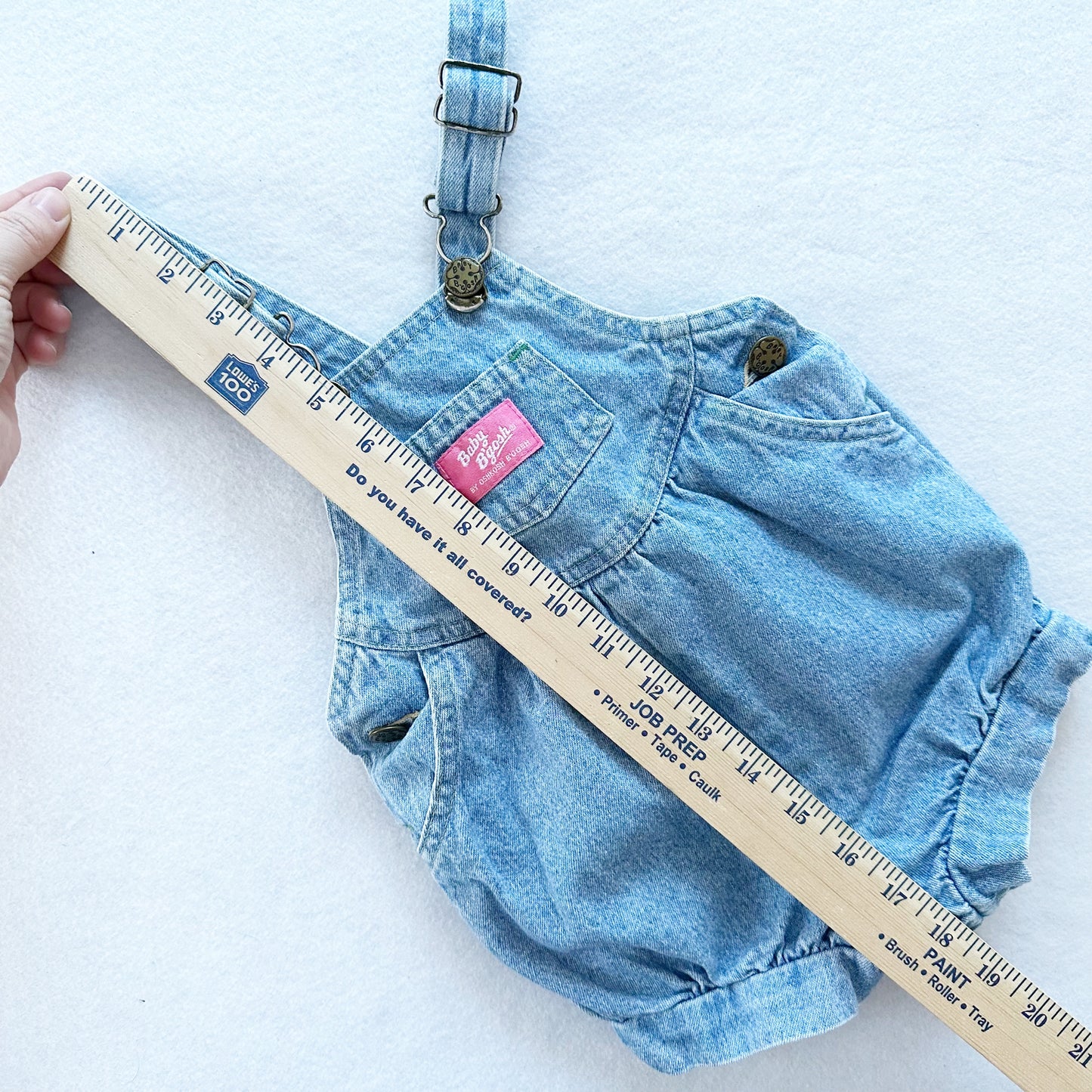 Baby B’gosh Lighter Wash Bubble Overalls - Yellow Clover Vintage Kids Clothes
