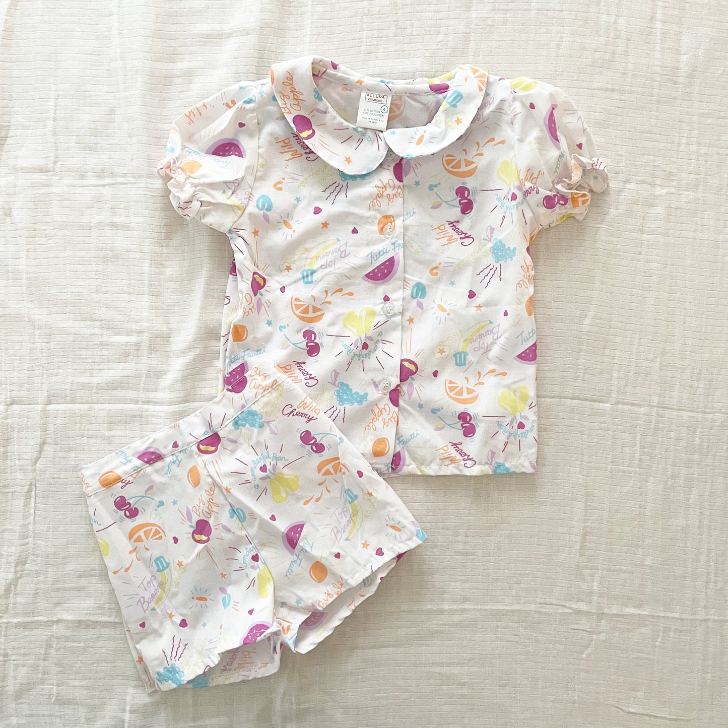 Vintage Fruit Print Set - Yellow Clover Vintage Kids Clothes