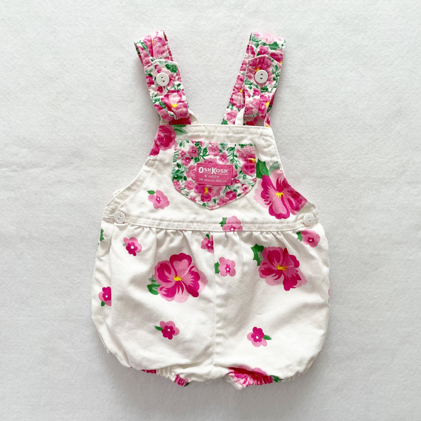 OshKosh Hibiscus Floral Bubble - Yellow Clover Vintage Kids Clothes