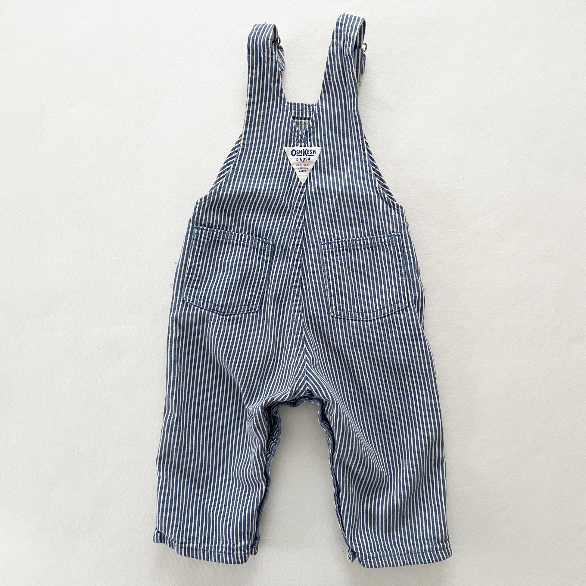 OshKosh Blue Hickory Stripe Overalls - Yellow Clover Vintage Kids Clothes
