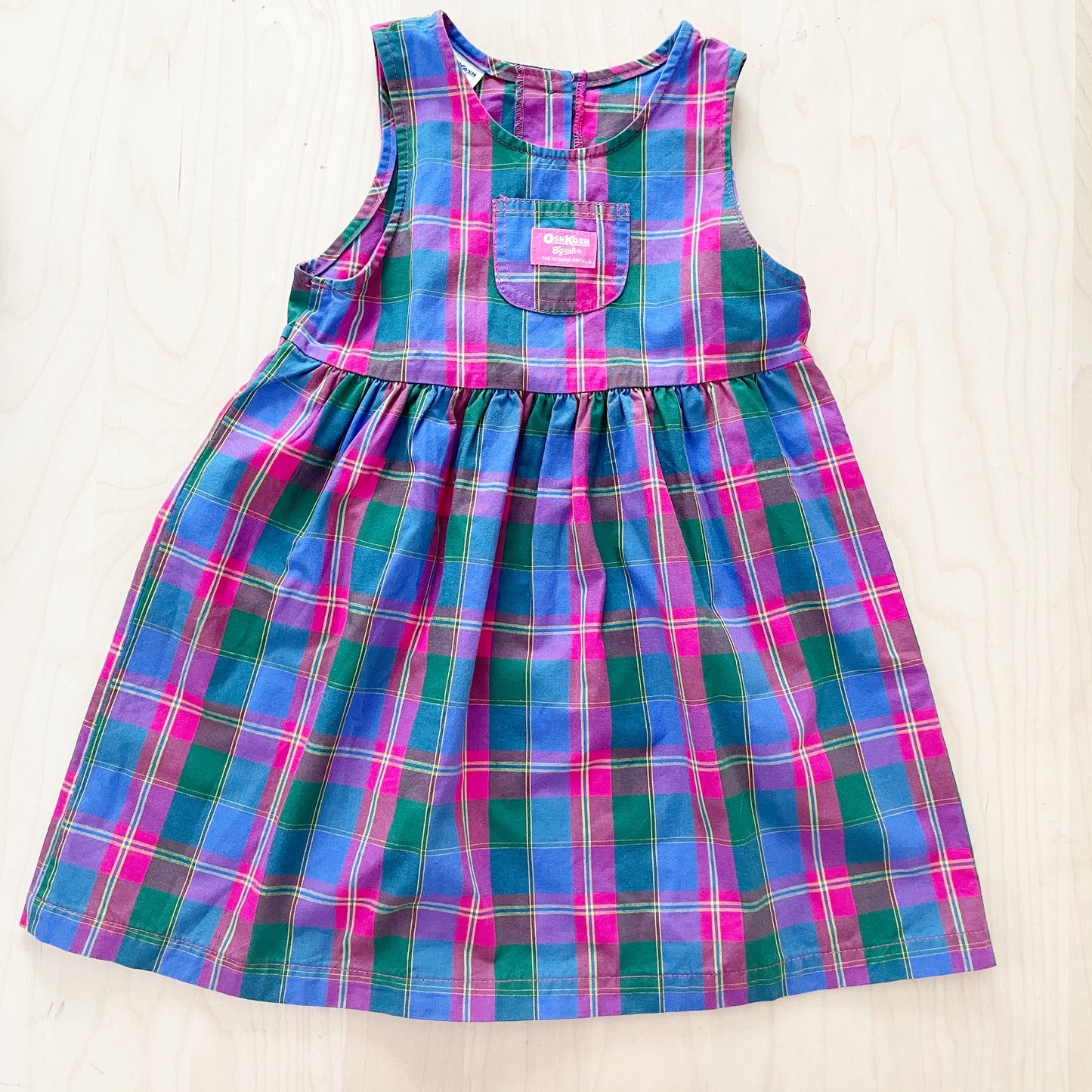 Vintage OshKosh Plaid Dress - Yellow Clover Vintage Kids Clothes