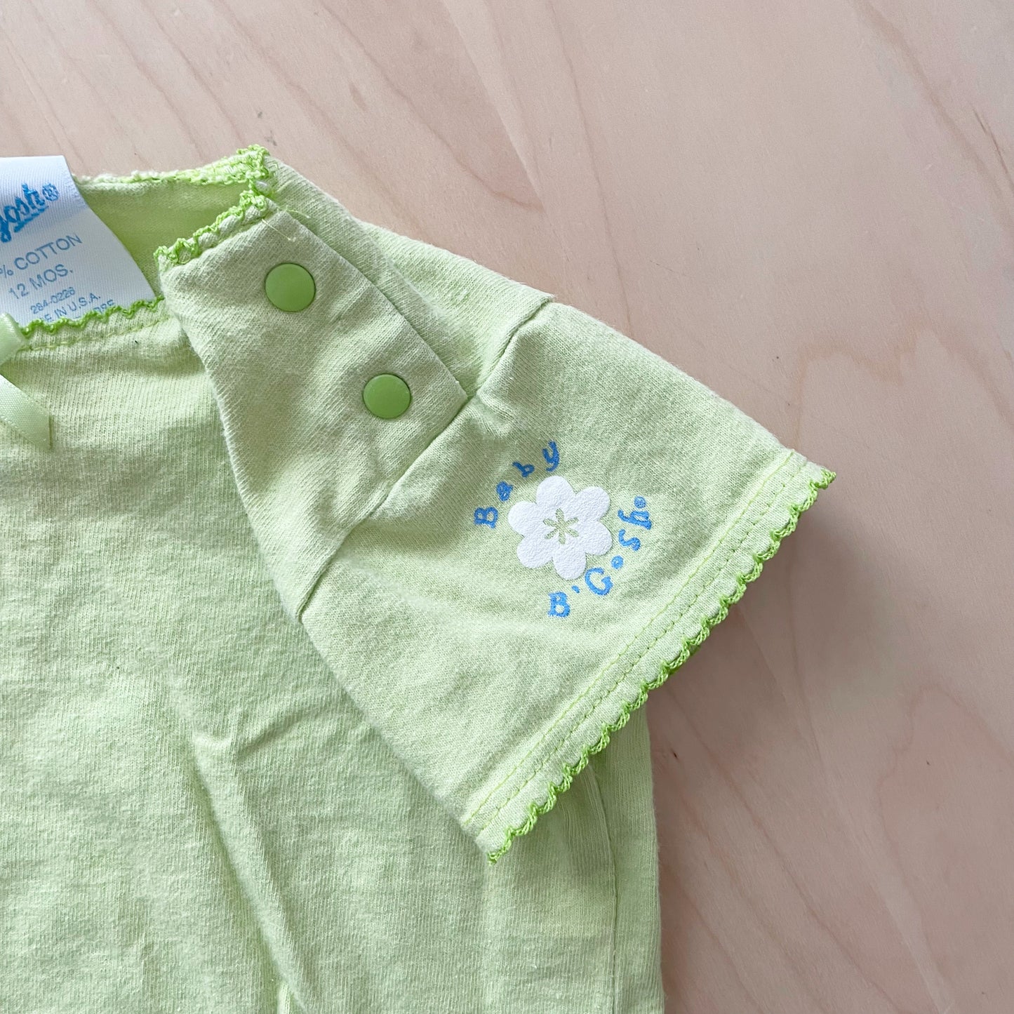 Baby B’gosh Flower Print Pinafore Set - Yellow Clover Vintage Kids Clothes