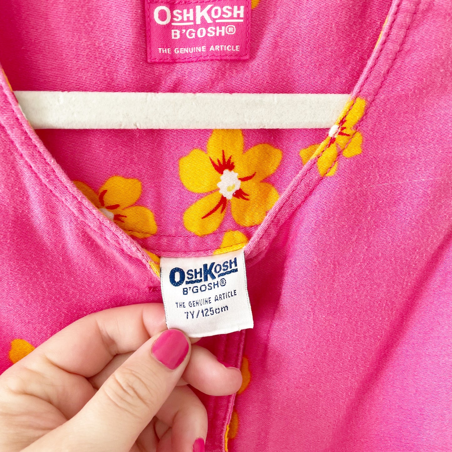 OshKosh Pink Tropical Floral Dress - Yellow Clover Vintage Kids Clothes