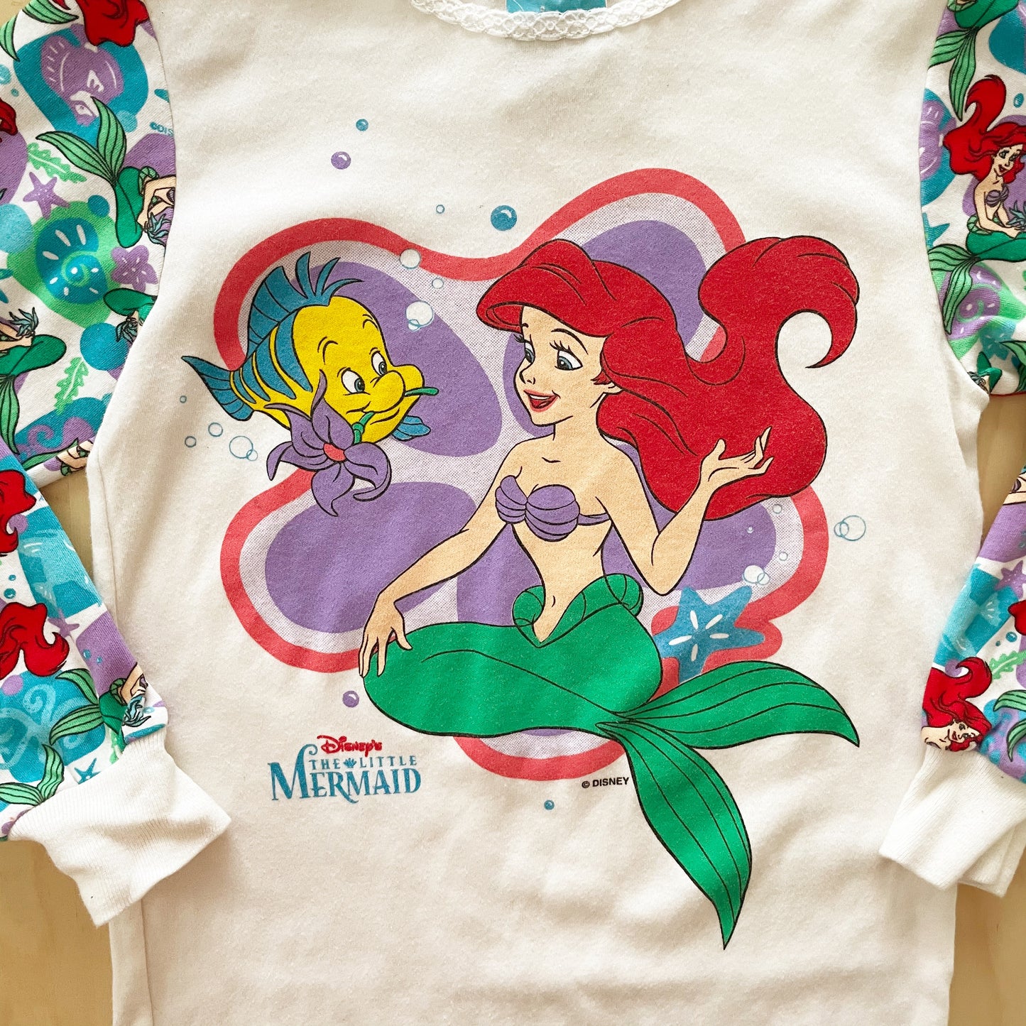 The Little Mermaid Long Sleeve Tee - Yellow Clover Vintage Kids Clothes