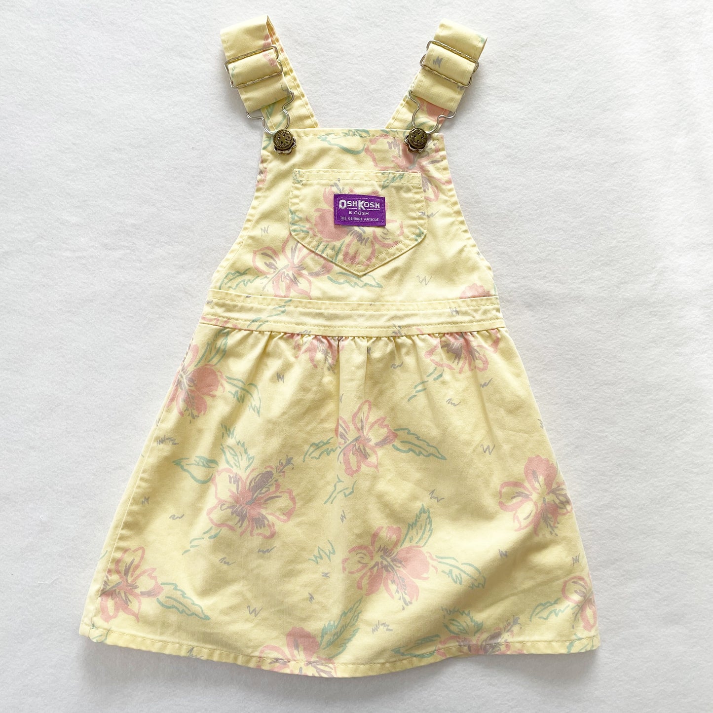 OshKosh Tropical Floral Skirtall - Yellow Clover Vintage Kids Clothes