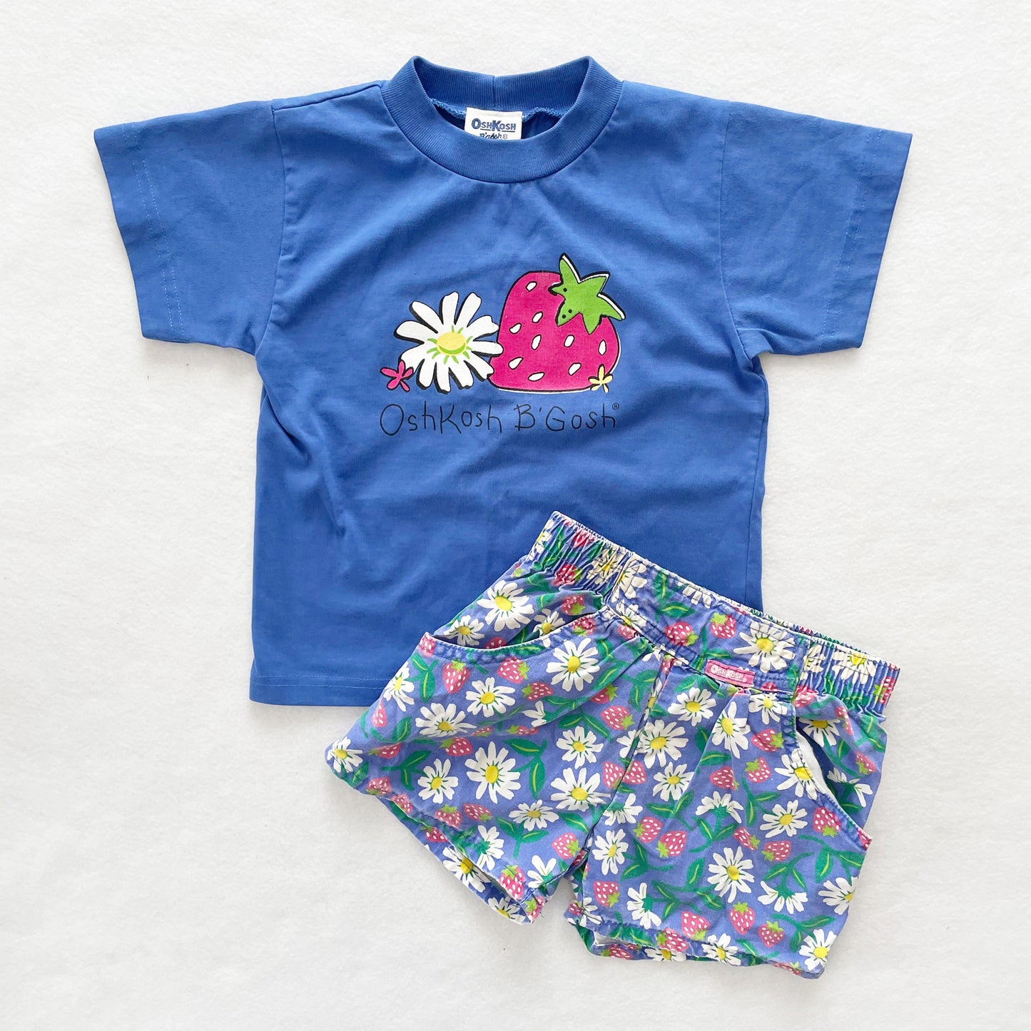 OshKosh Strawberry Daisy Set - Yellow Clover Vintage Kids Clothes
