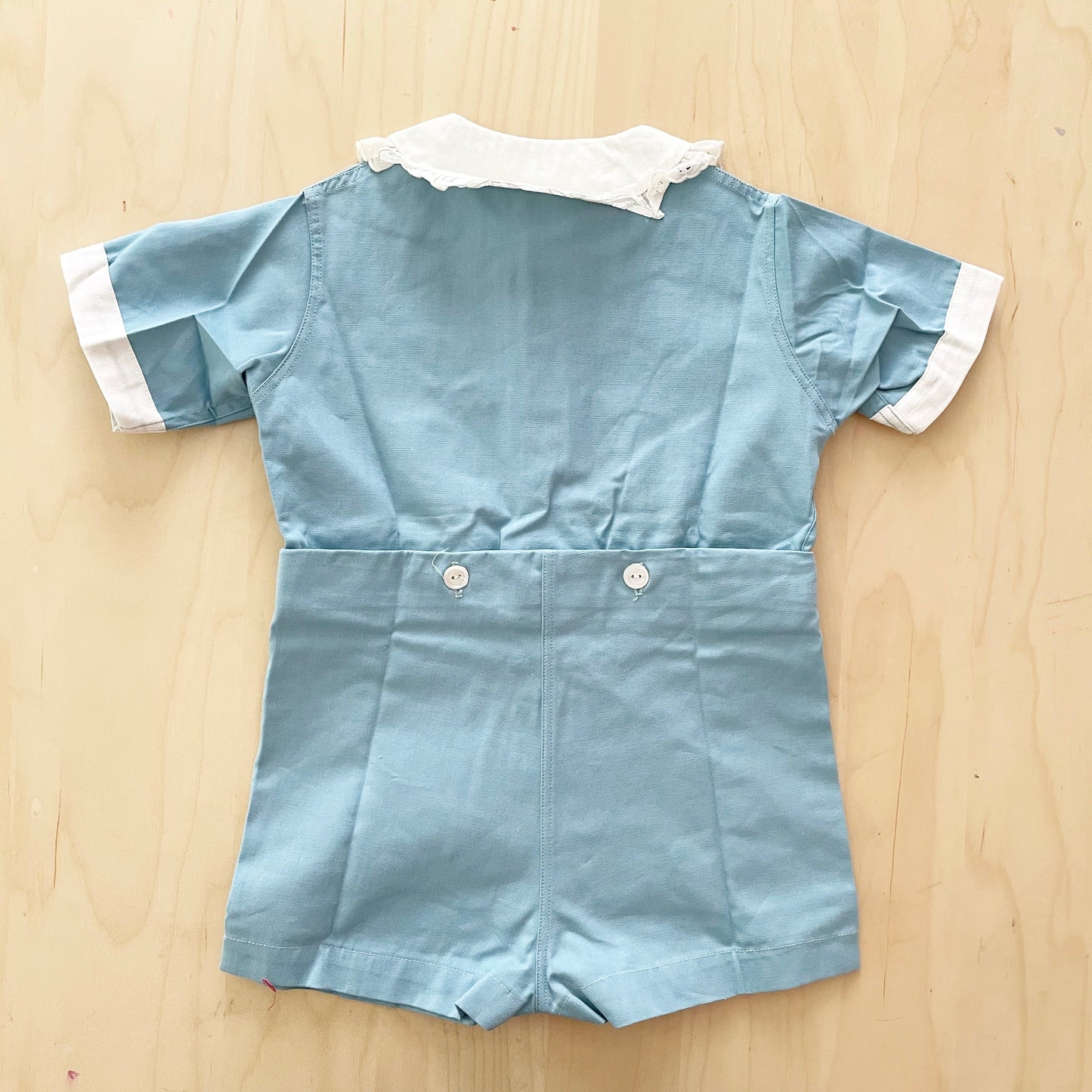 Dandy Duds Button Romper - Yellow Clover Vintage Kids Clothes