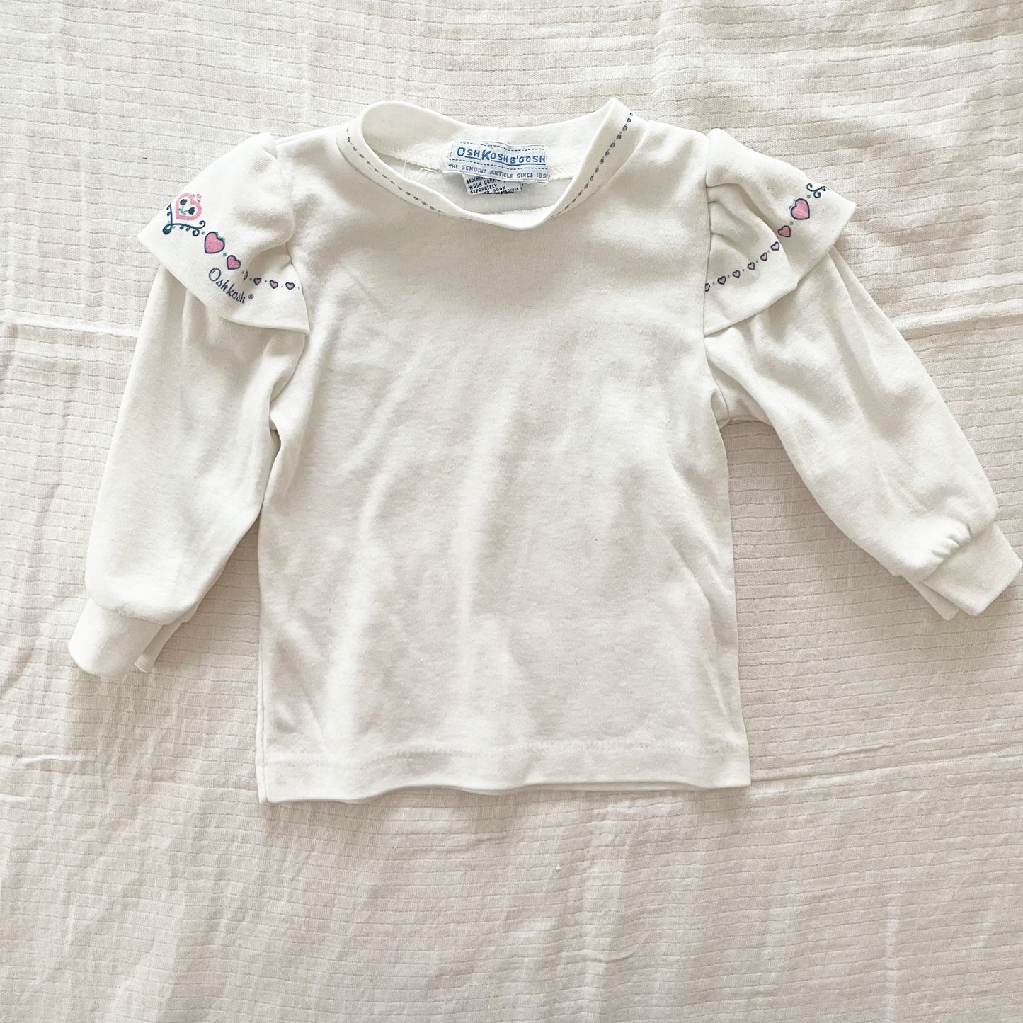 OshKosh Frill Shoulder Layer Top - Yellow Clover Vintage Kids Clothes