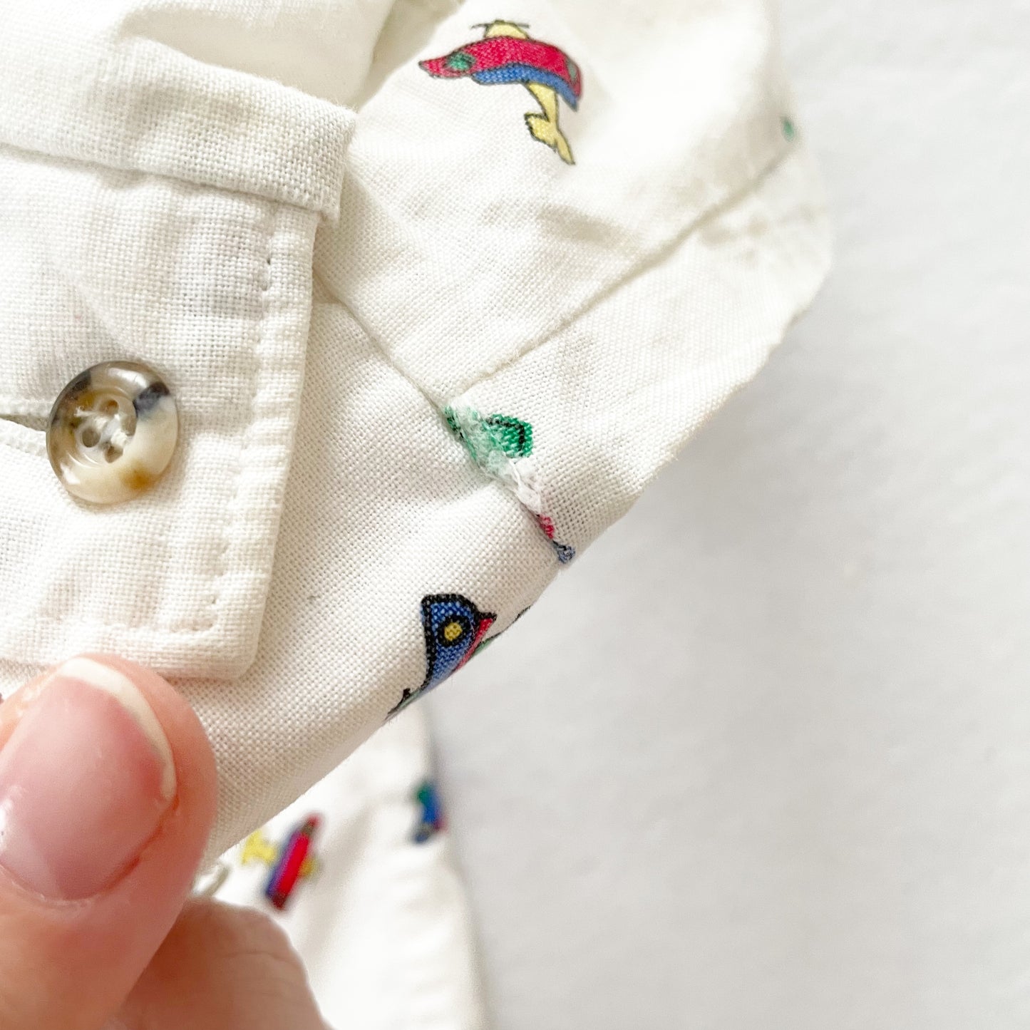 OshKosh Airplane Button Down Shirt - Yellow Clover Vintage Kids Clothes