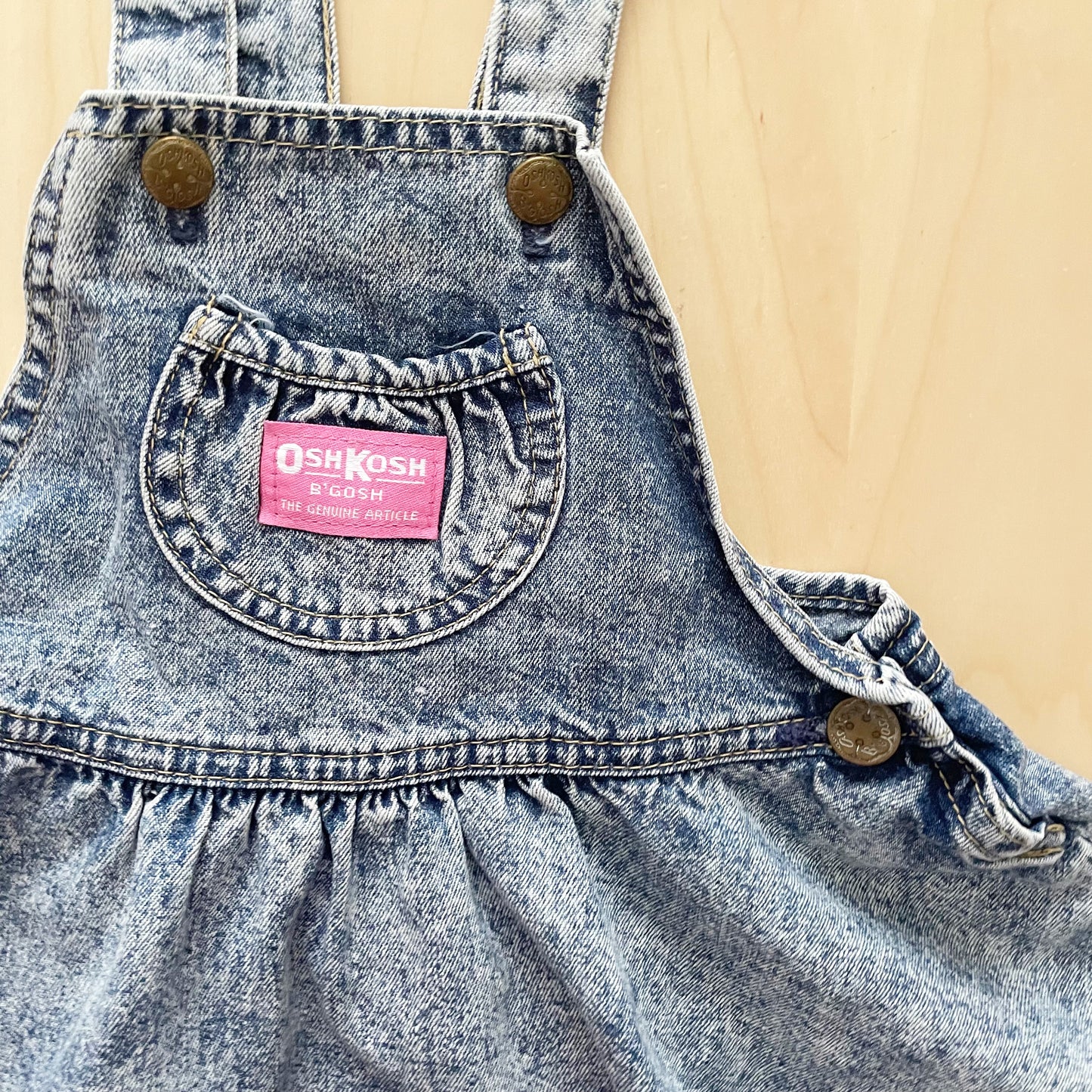OshKosh Acid Wash Skirtall - Yellow Clover Vintage Kids Clothes