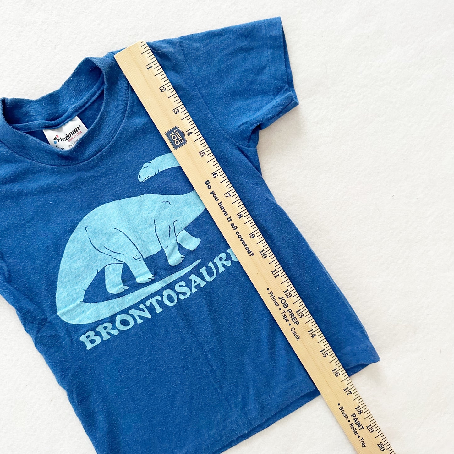 Brontosaurus Single Stitch Tee - Yellow Clover Vintage Kids Clothes
