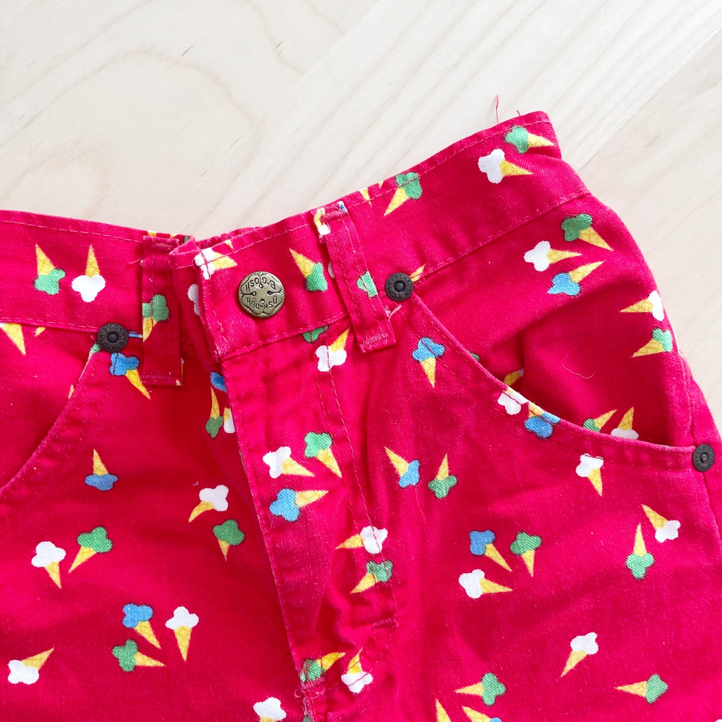 OshKosh Ice Cream Cone Print Pants - Yellow Clover Vintage Kids Clothes