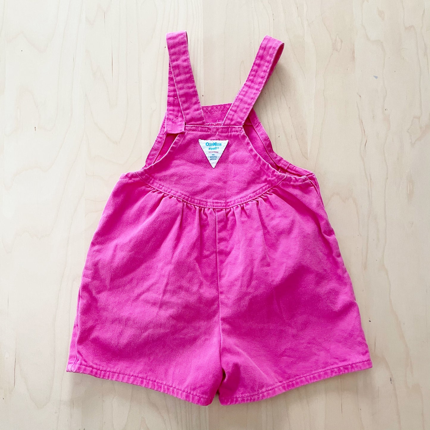 Vintage OhsKosh Pink Scoop Shortalls - Yellow Clover Vintage Kids Clothes