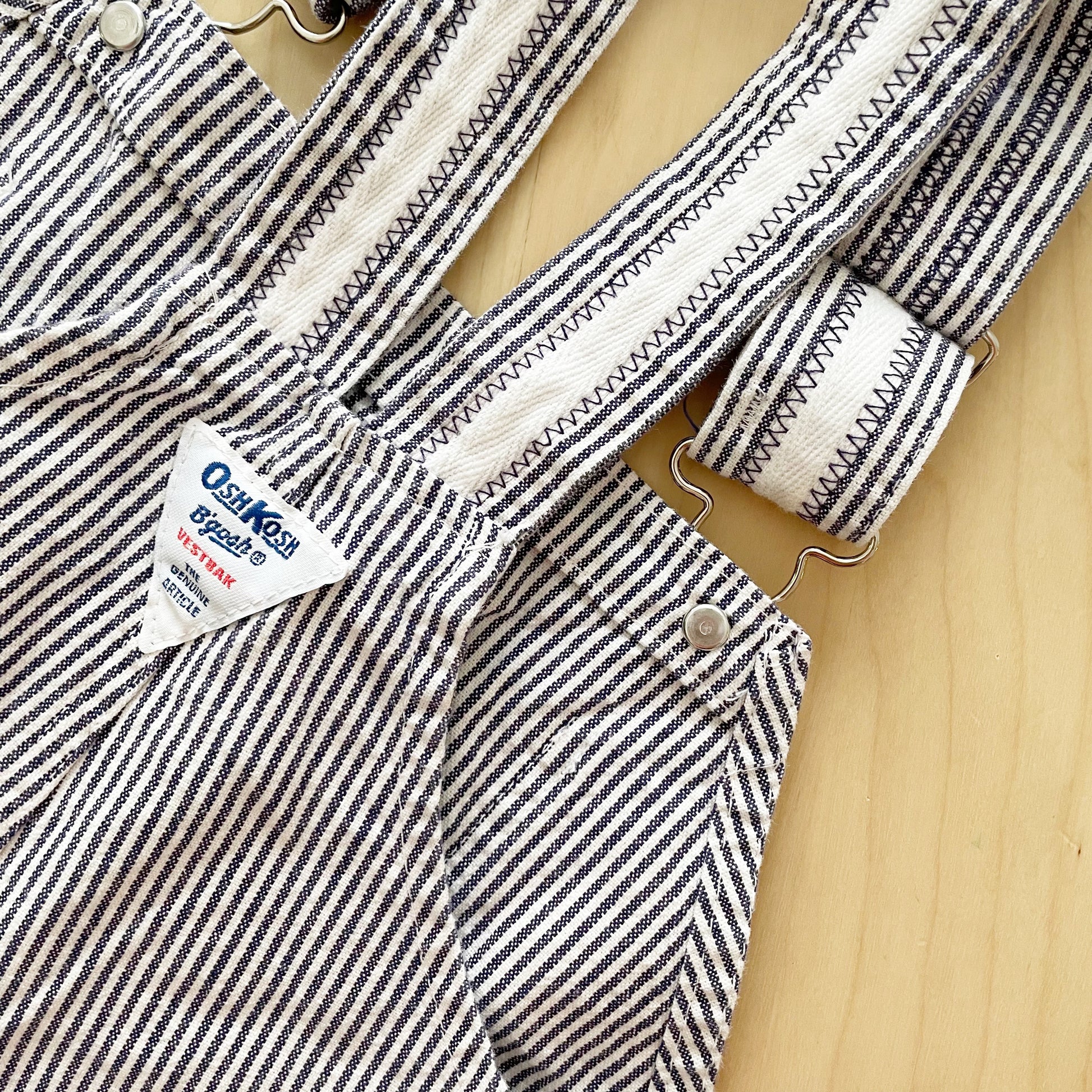 OshKosh Nautical Stripe Seaworthy Shortalls - Yellow Clover Vintage Kids Clothes