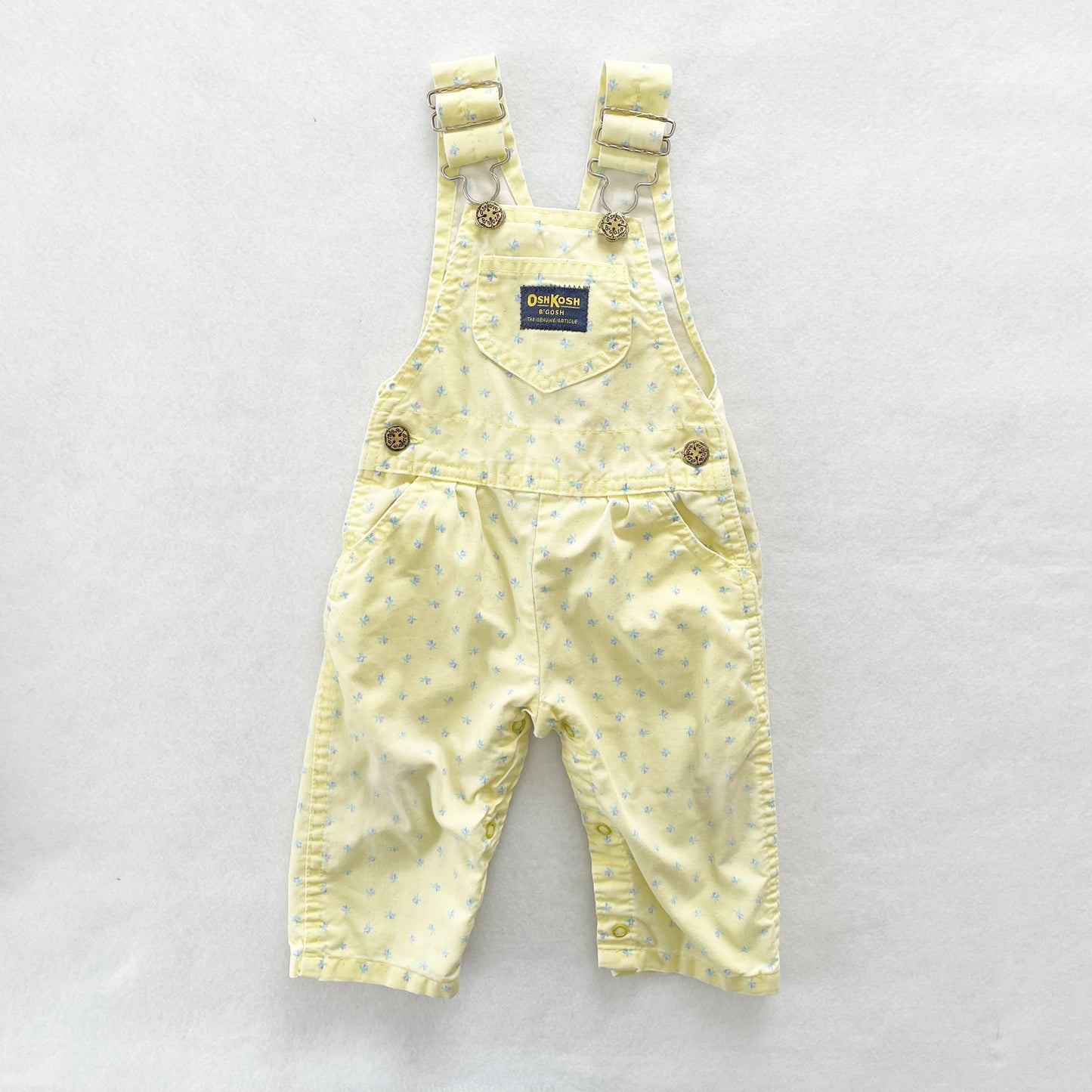 OshKosh Yellow Floral Overalls - Yellow Clover Vintage Kids Clothes