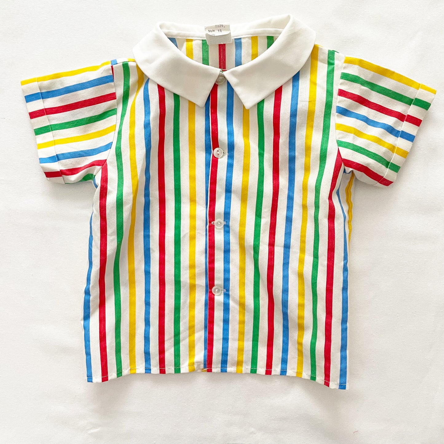 Bryan Stripe Sailboat Romper Set • 3T (?) - Yellow Clover Vintage Kids Clothes