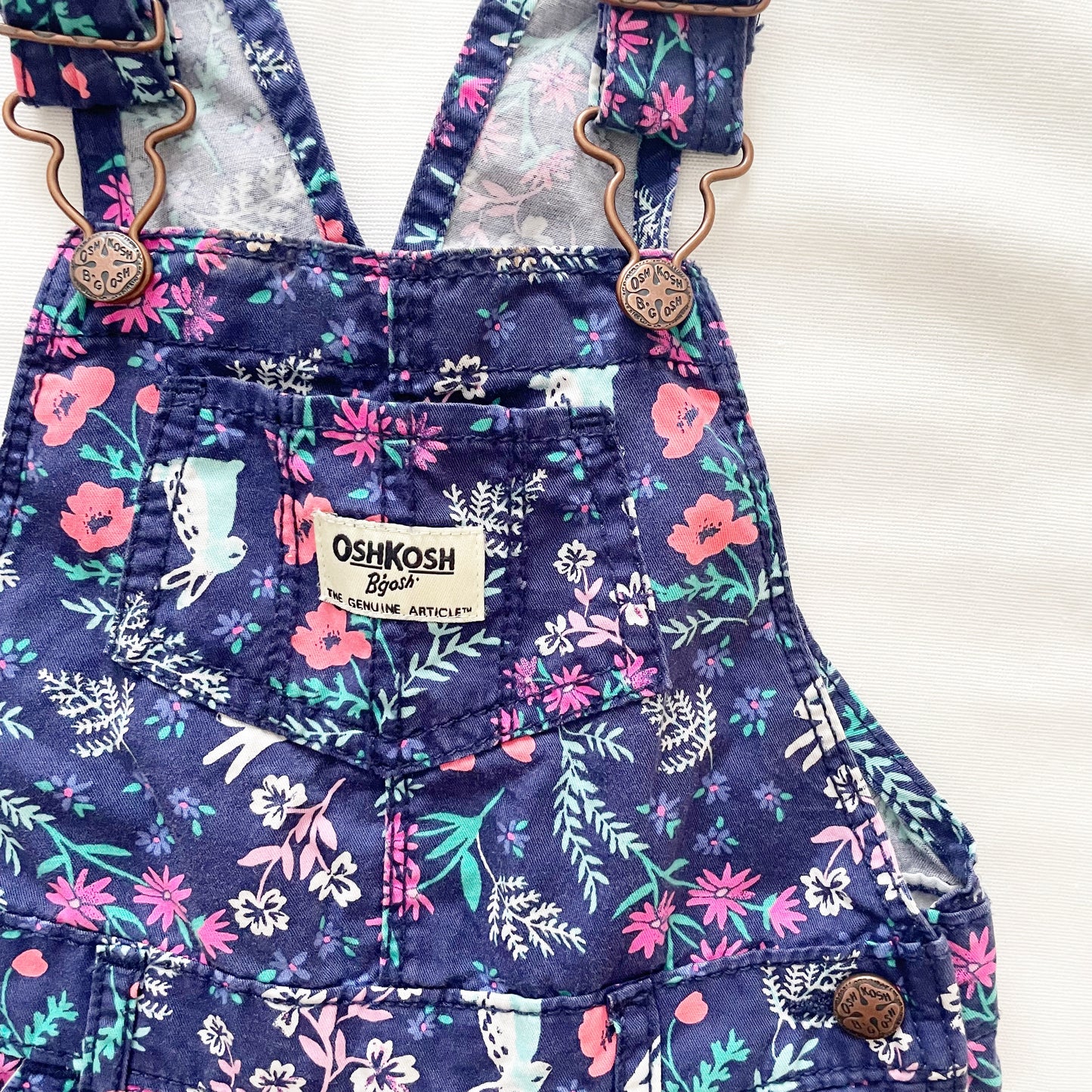OshKosh Bunny Floral Overalls