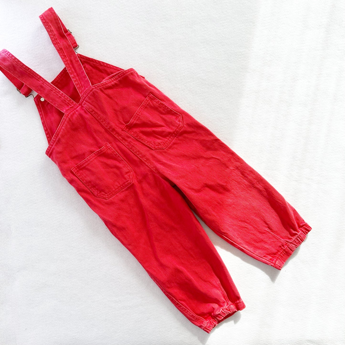 Happy Kids Red Overalls - Yellow Clover Vintage Kids Clothes