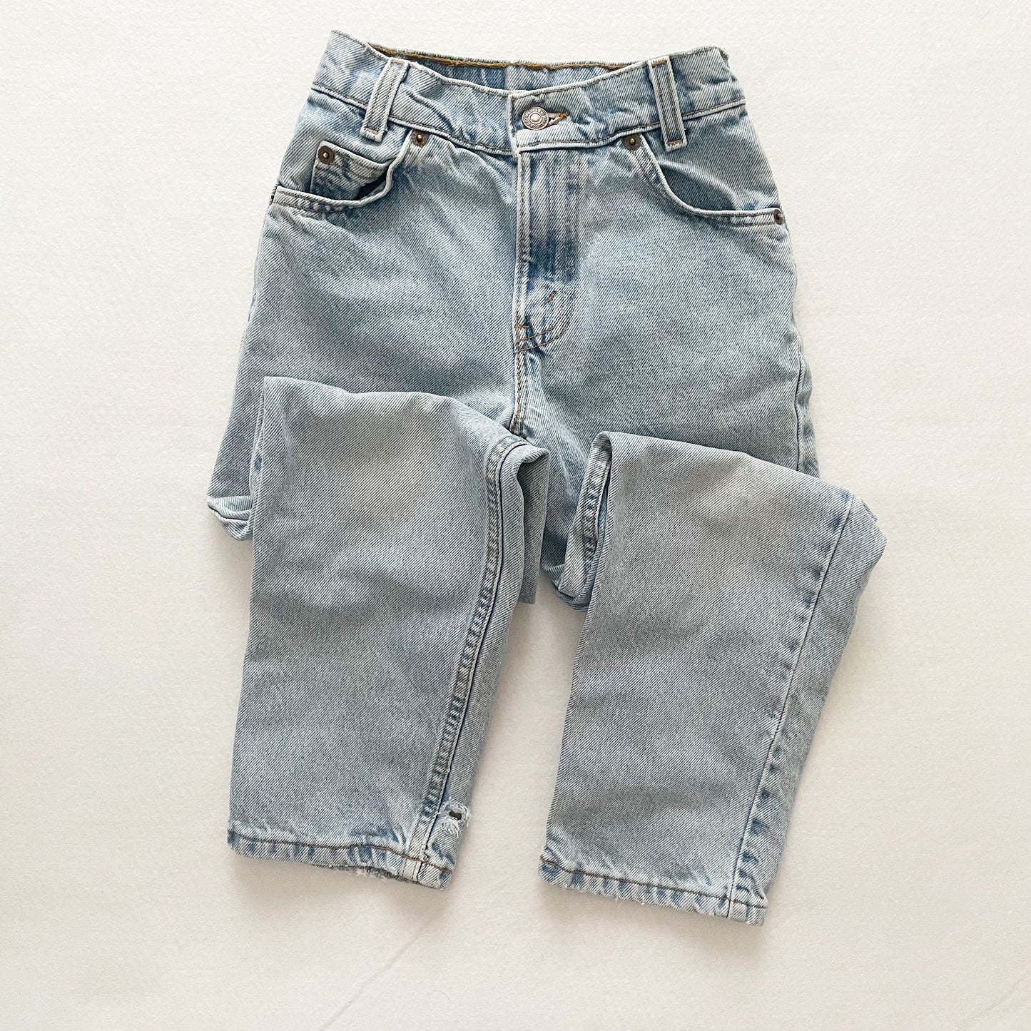 Levi’s Light Wash White Tab Jeans - Yellow Clover Vintage Kids Clothes