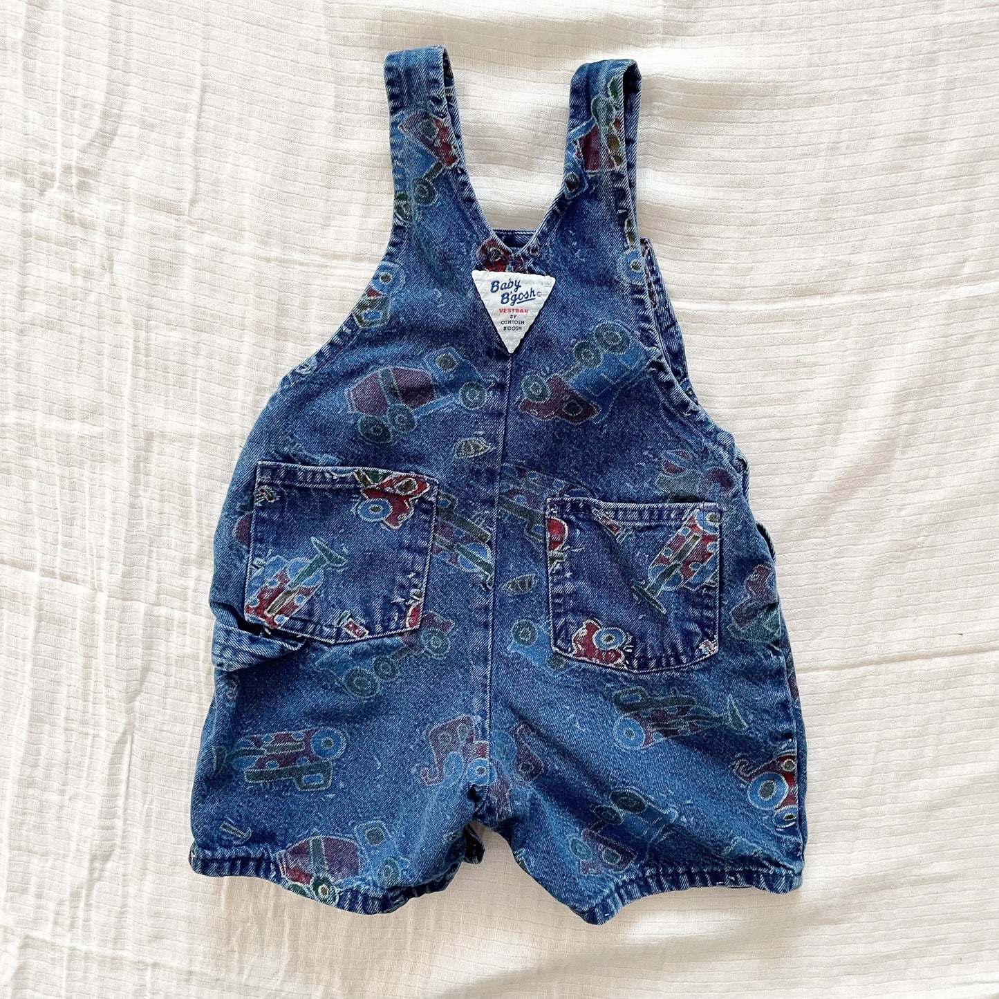 Baby B’gosh Construction Vehicle Shortalls - Yellow Clover Vintage Kids Clothes