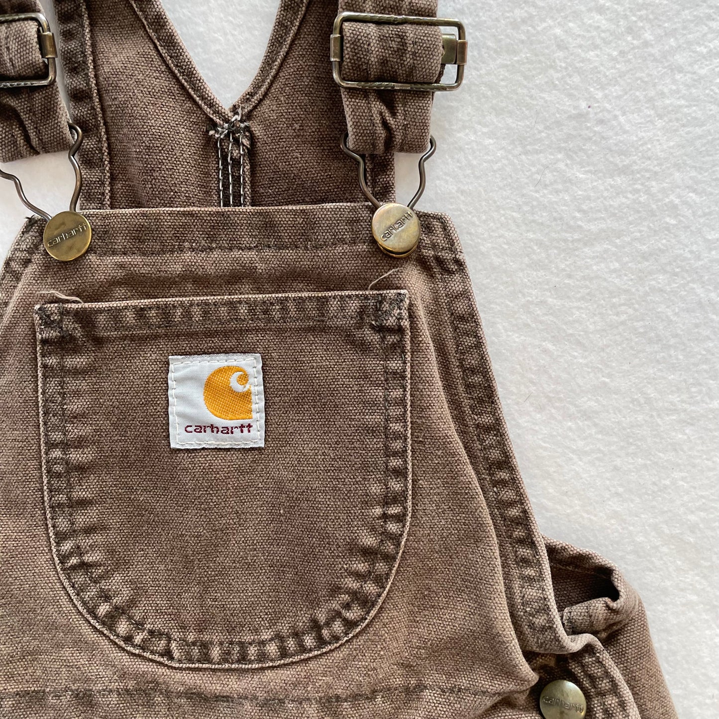 Carhartt Brown Reinforced Knee Overalls • 2T - Yellow Clover Vintage Kids Clothes