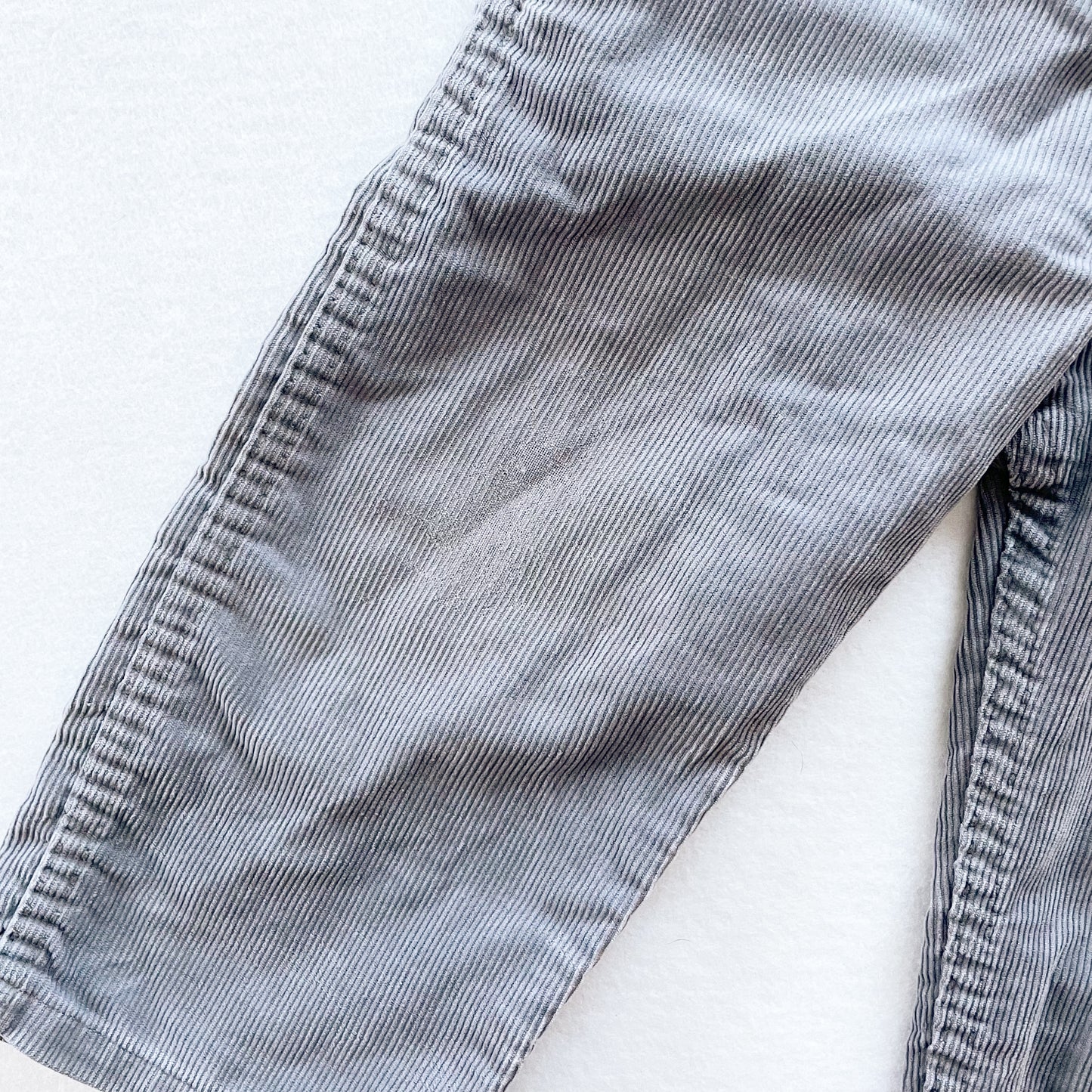 OshKosh Gray Fine Cord Overalls - Yellow Clover Vintage Kids Clothes