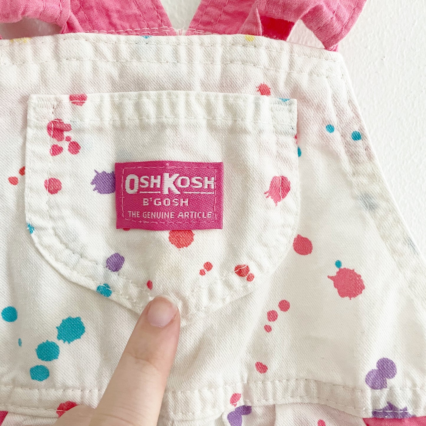 OshKosh Splatter Paint Overalls - Yellow Clover Vintage Kids Clothes