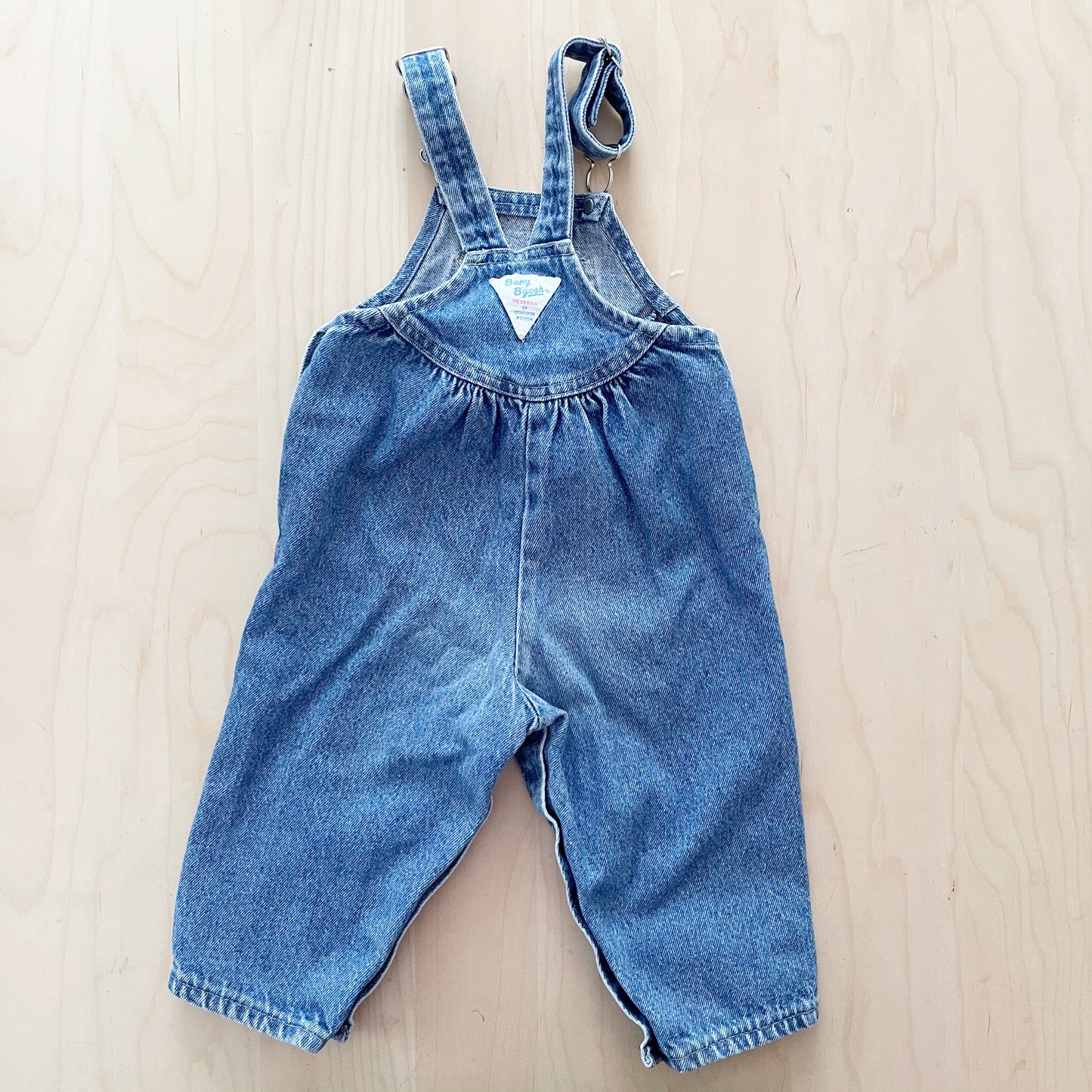 Baby B’gosh Scoop Cut Denim Overalls - Yellow Clover Vintage Kids Clothes