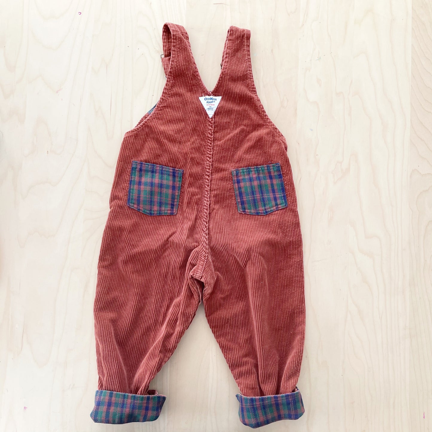 OshKosh Outdoors Rust Chunky Cord Overalls - Yellow Clover Vintage Kids Clothes