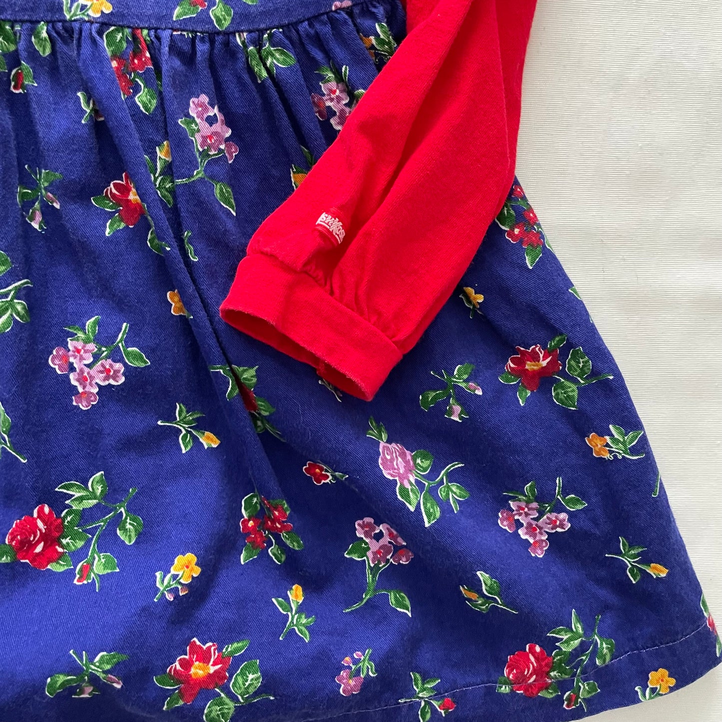OshKosh Royal Blue Floral Dress Set - Yellow Clover Vintage Kids Clothes