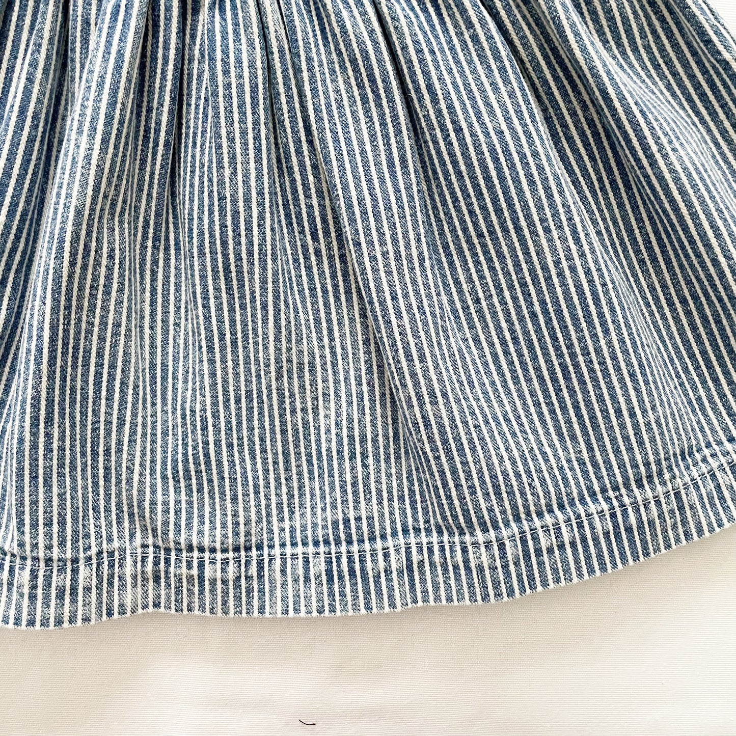 OshKosh Acid Wash Hickory Stripe Dress - Yellow Clover Vintage Kids Clothes