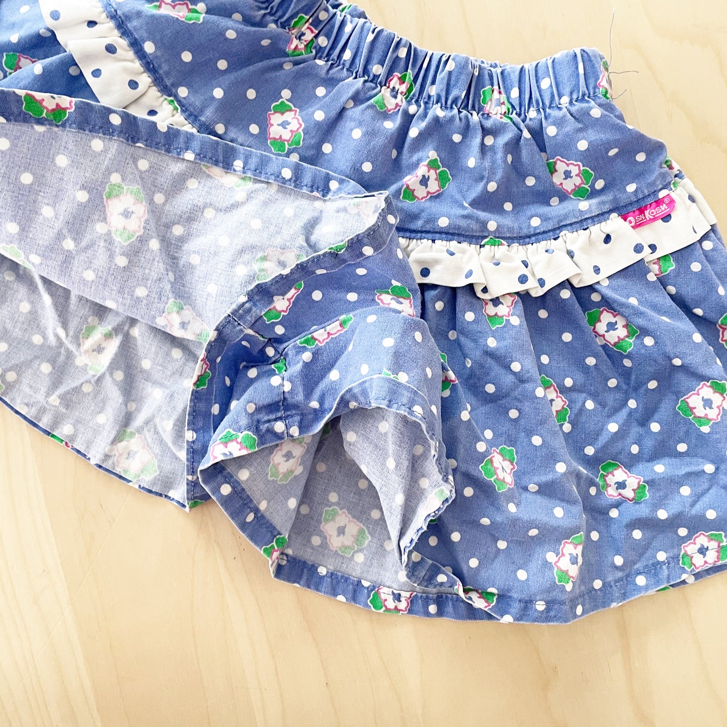 Vintage OshKosh Blue Floral Tank Set - Yellow Clover Vintage Kids Clothes
