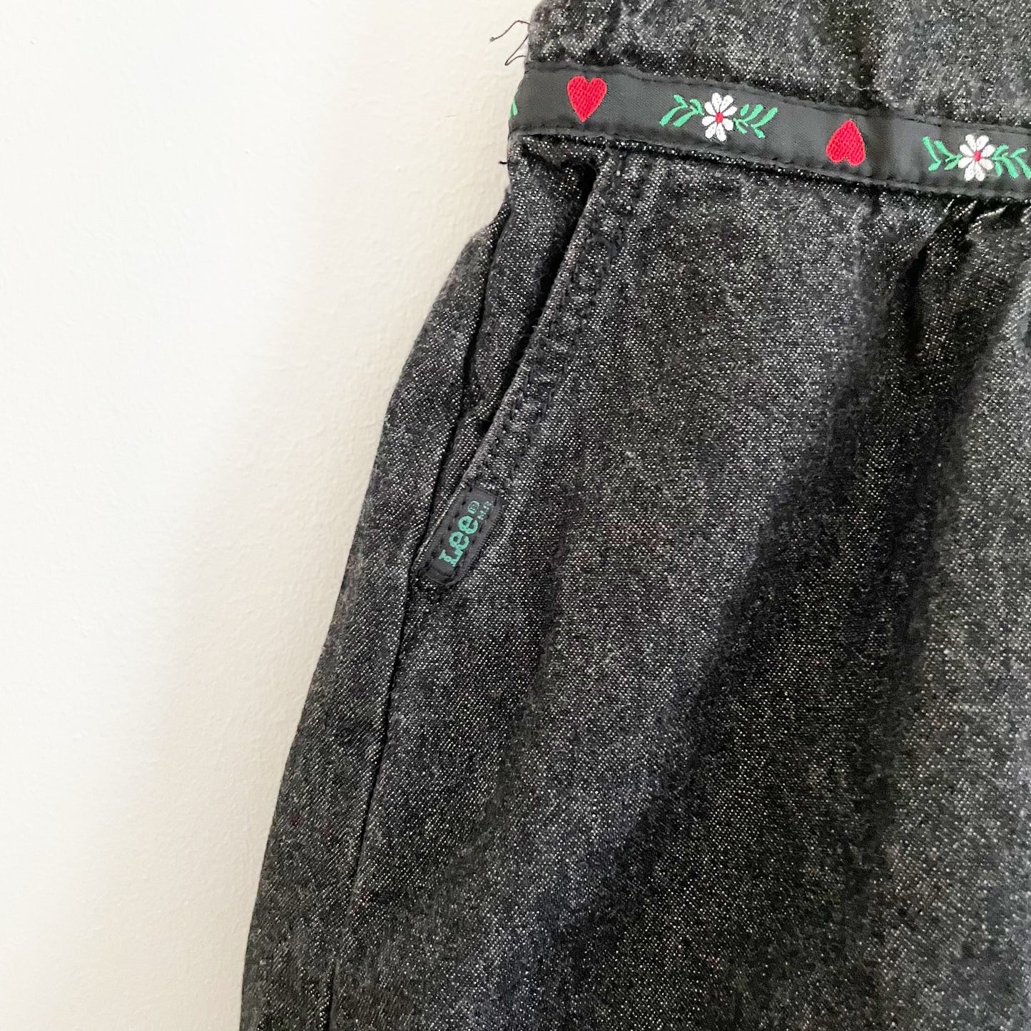 Lee Black Denim Dress - Yellow Clover Vintage Kids Clothes