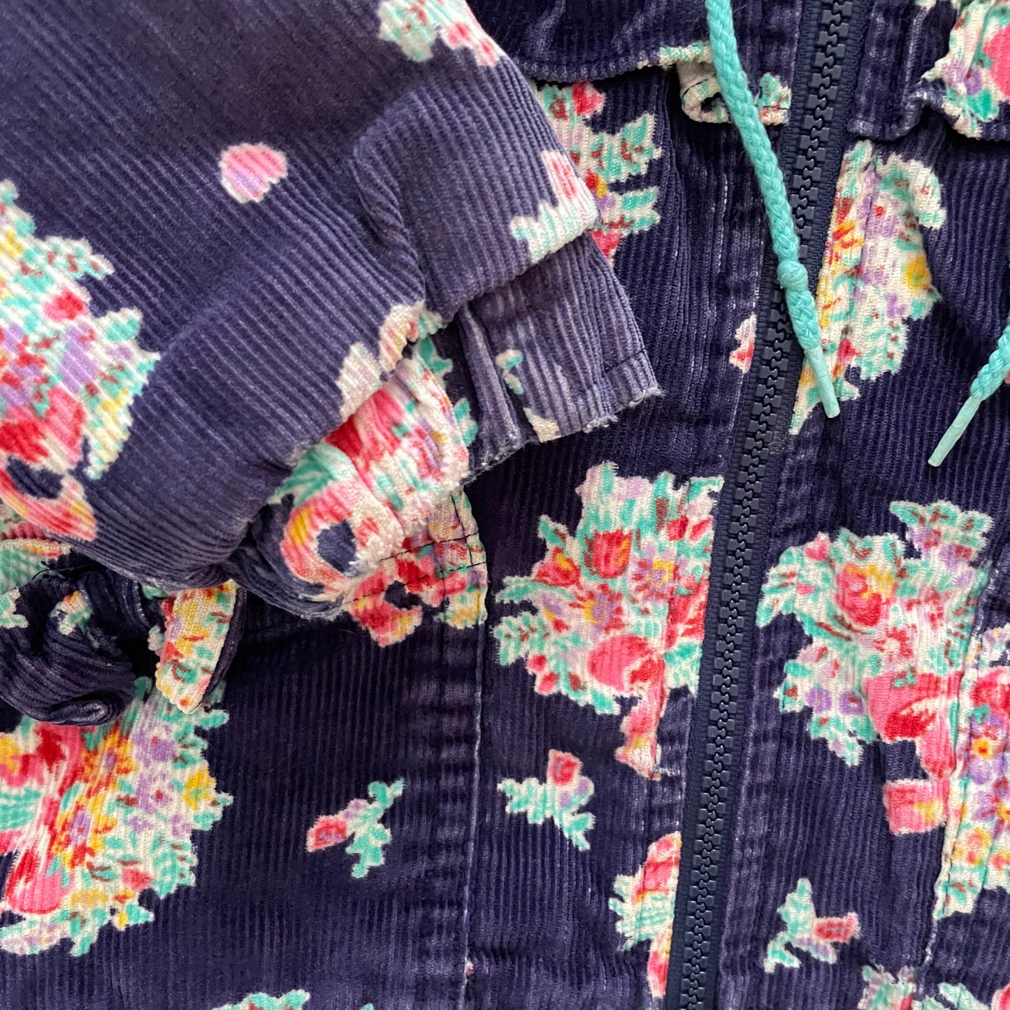 OshKosh Floral Bouquet Cord Ruffle Coat