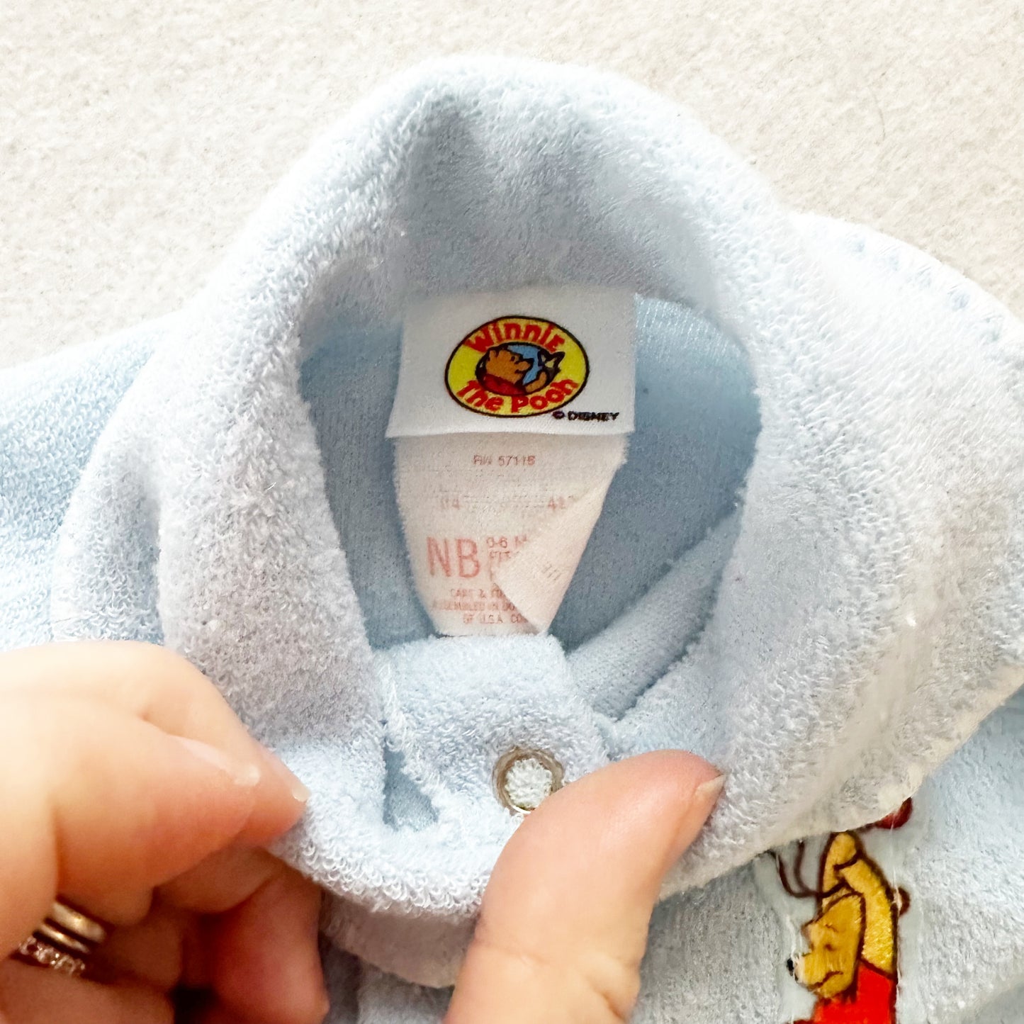 Winnie the Pooh Terry Sleeper - Yellow Clover Vintage Kids Clothes