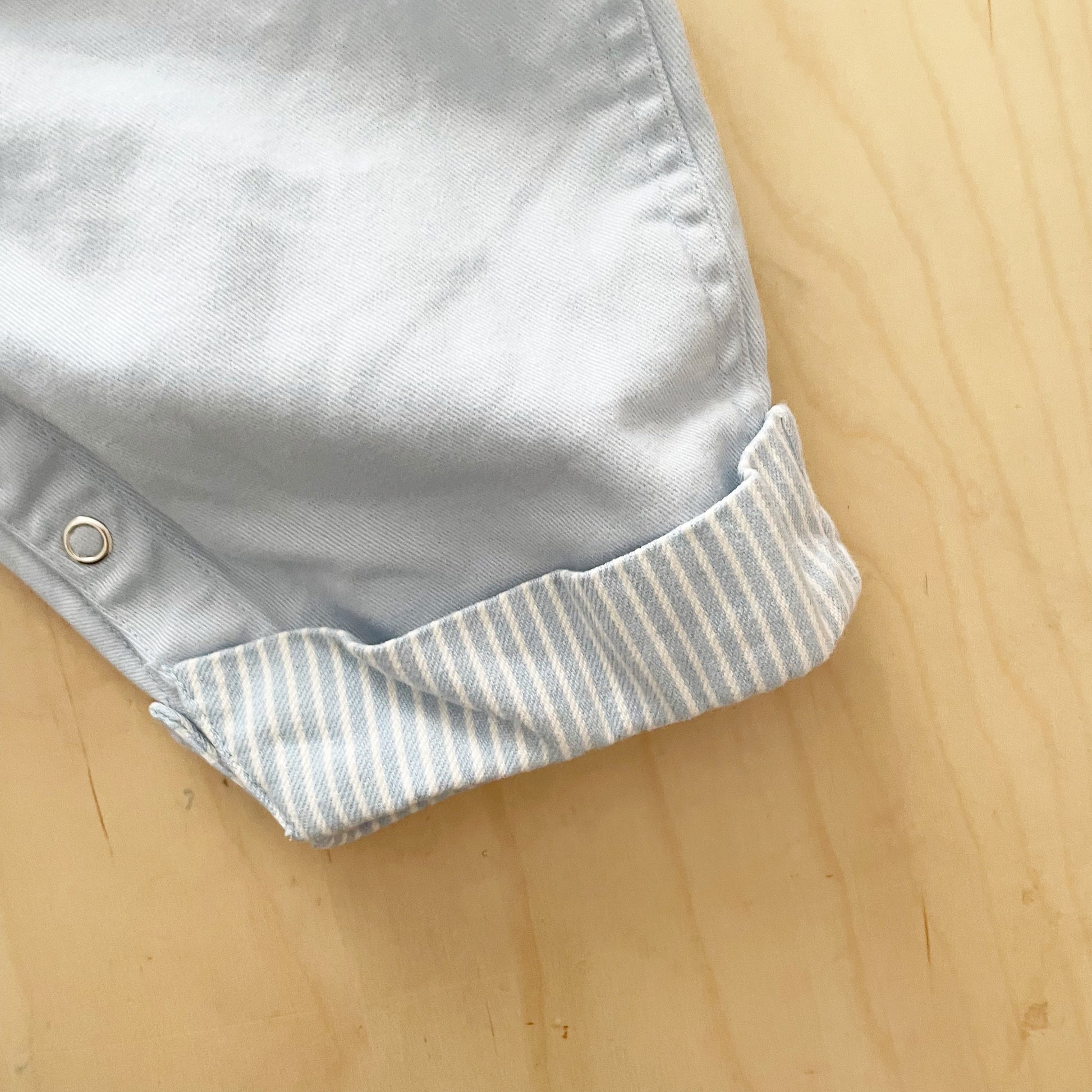 OshKosh Light Blue Stripe Accent Overalls - Yellow Clover Vintage Kids Clothes