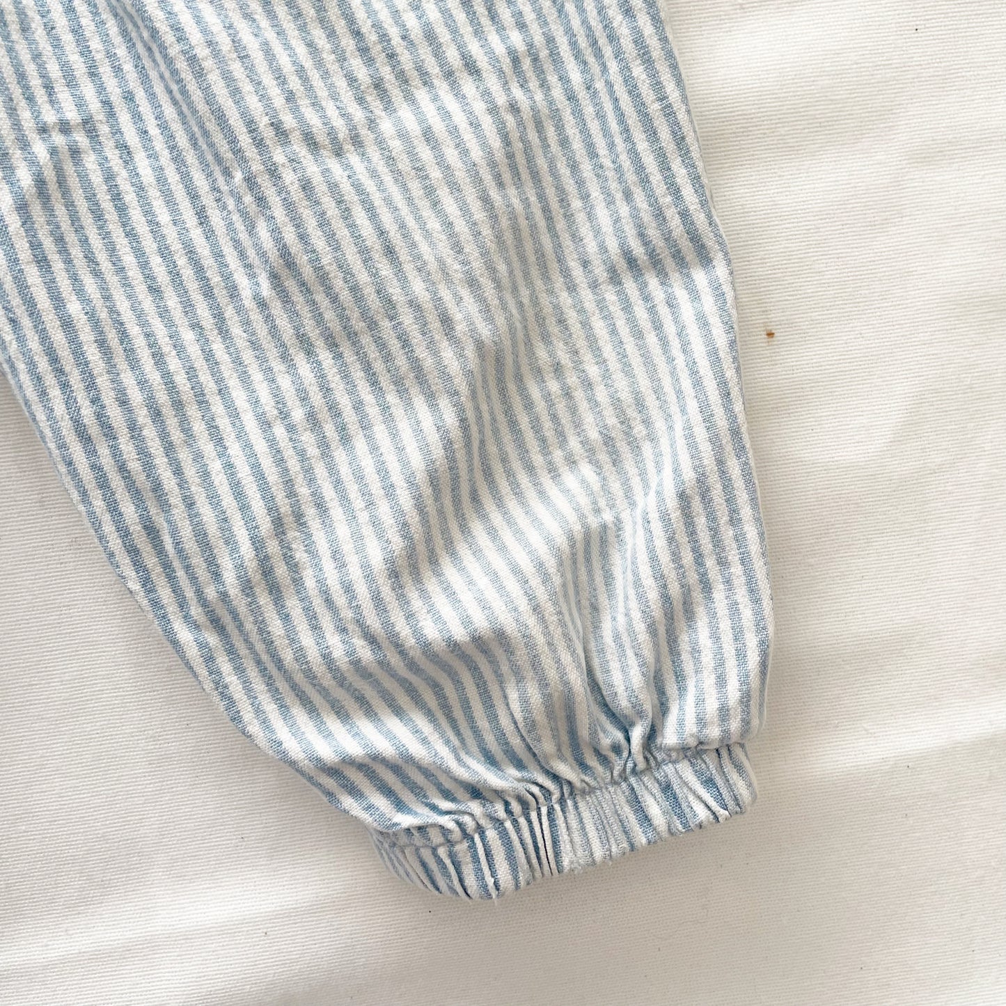 OshKosh Light Blue Striped Gingham Bubble Overalls