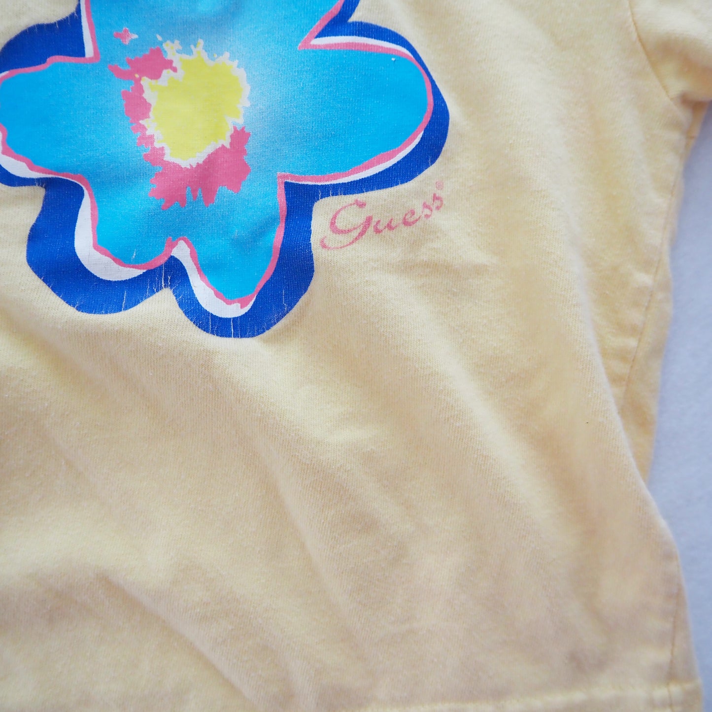 Guess Flower Tee - Yellow Clover Vintage Kids Clothes