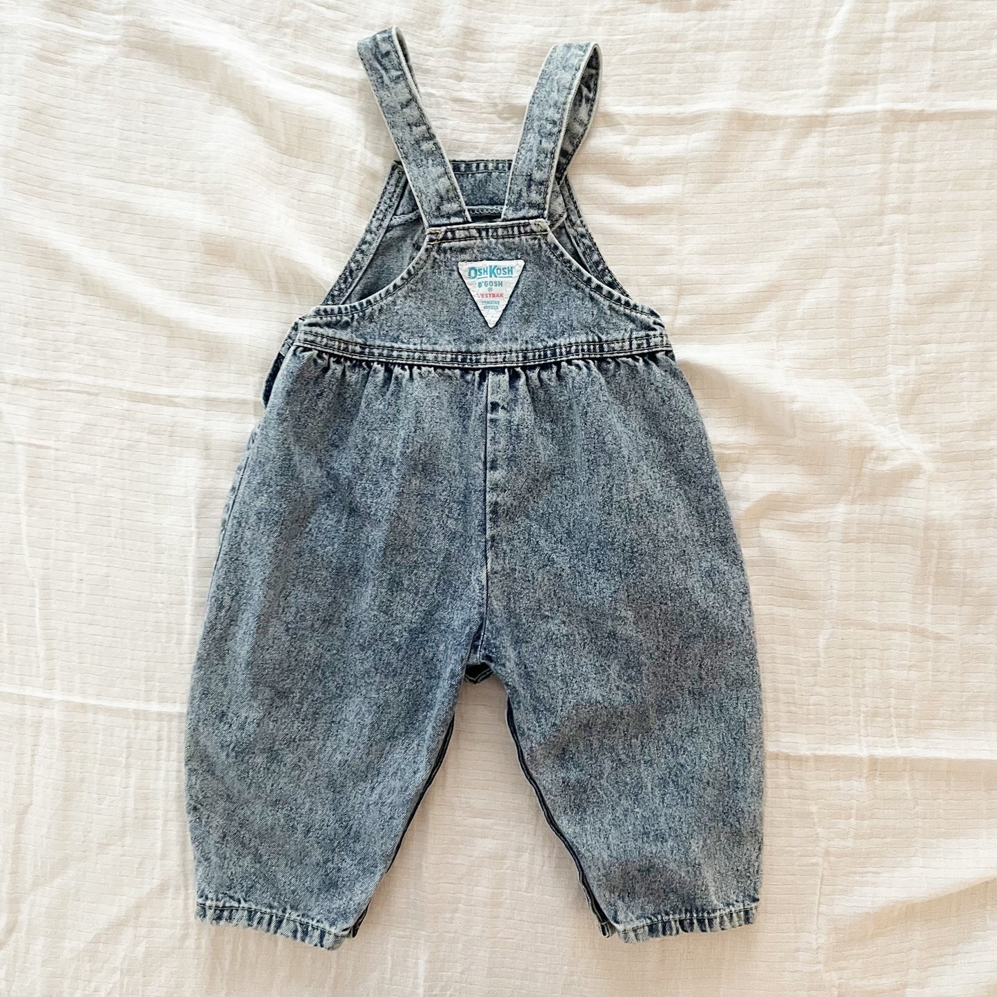 OshKosh Acid Wash Bubble Overalls - Yellow Clover Vintage Kids Clothes