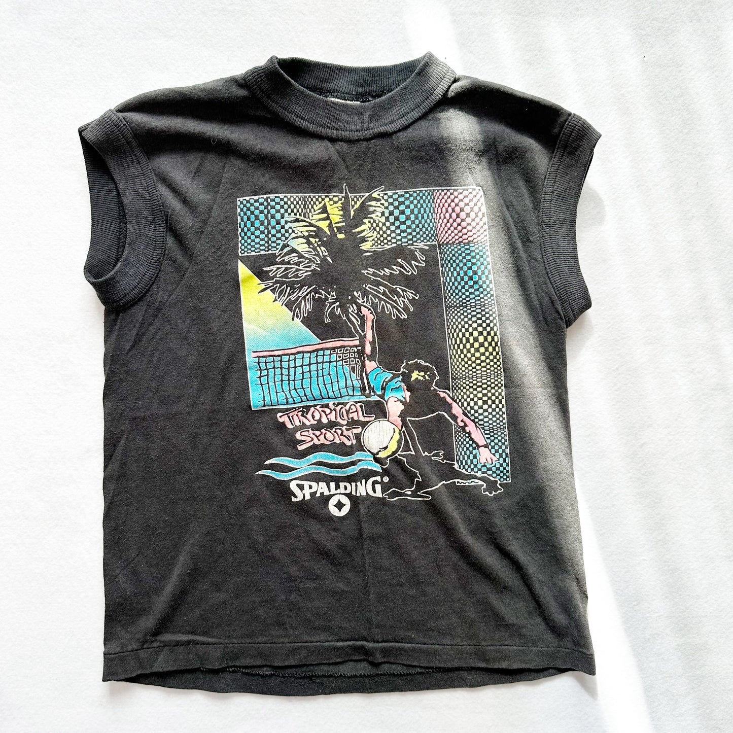 Spalding Volleyball Tank Top - Yellow Clover Vintage Kids Clothes