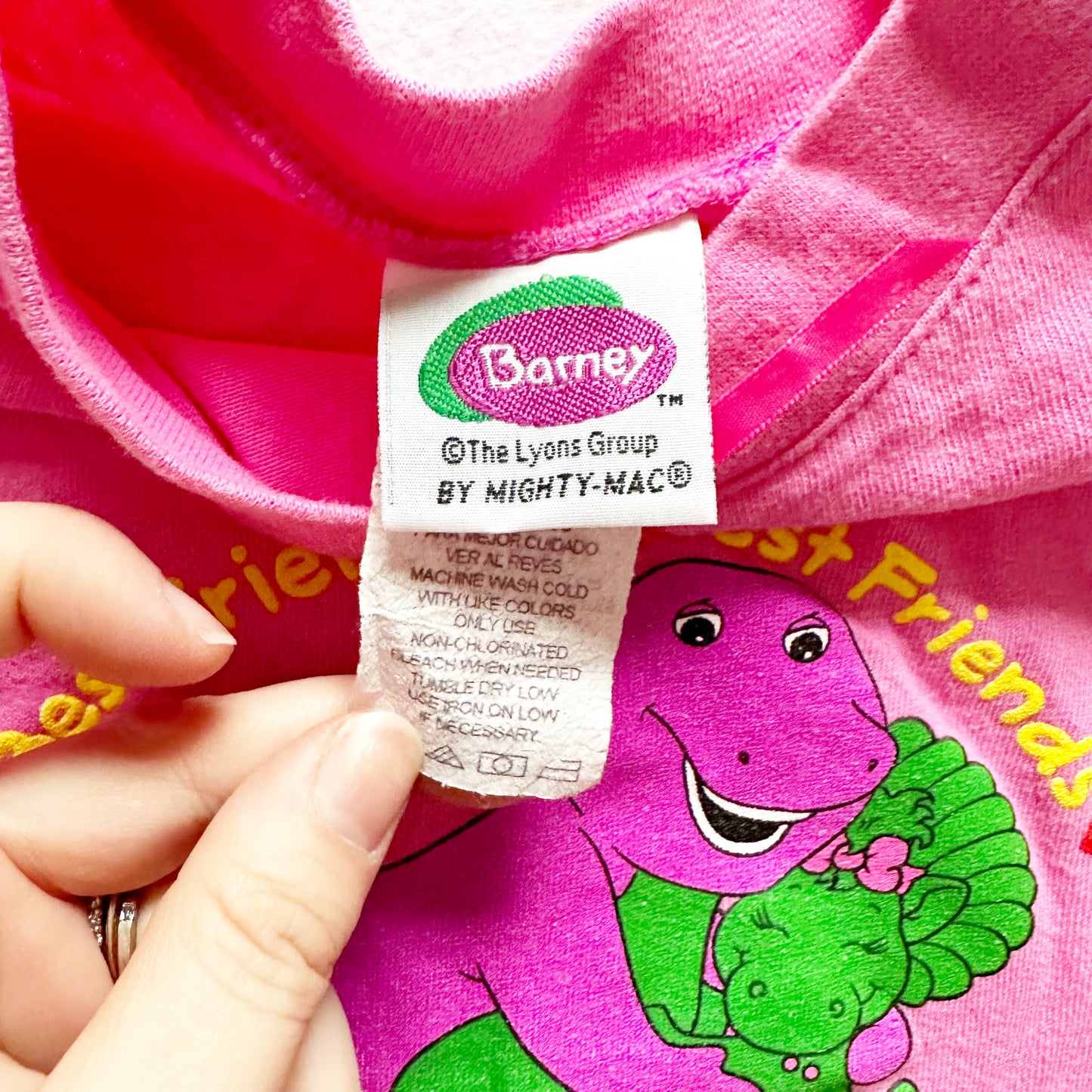 Vintage Barney and Baby Bop Tee: 3T - Yellow Clover Vintage Kids Clothes