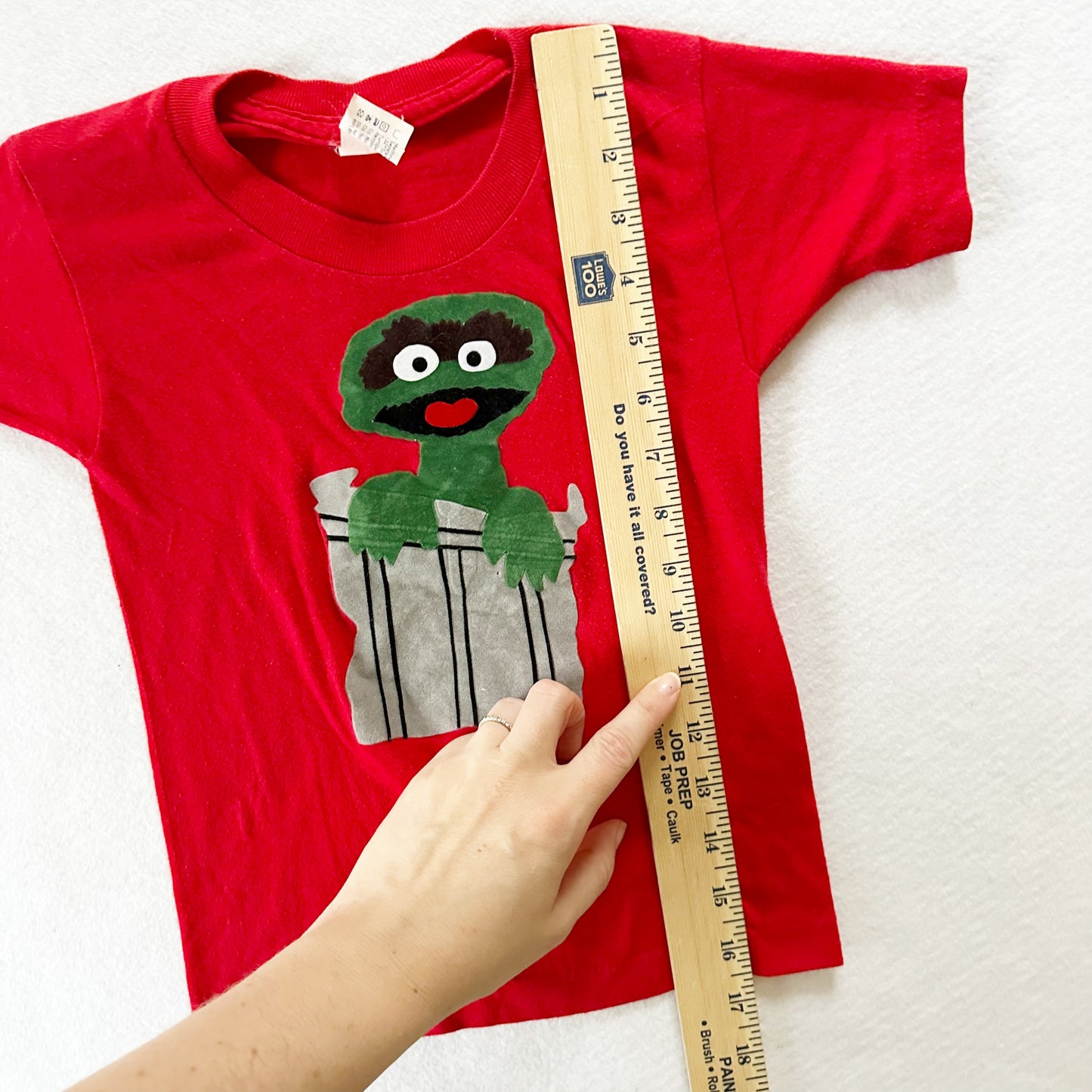 Handmade Oscar the Grouch Tee - Yellow Clover Vintage Kids Clothes