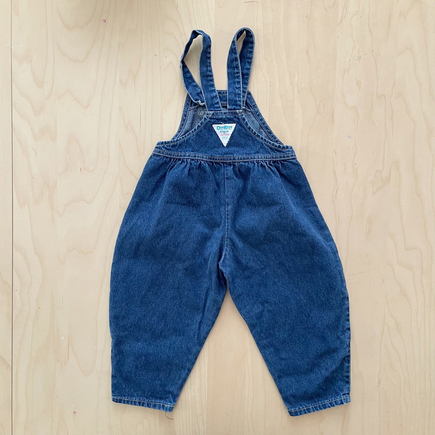 OshKosh Darker Wash Bubble Overalls - Yellow Clover Vintage Kids Clothes