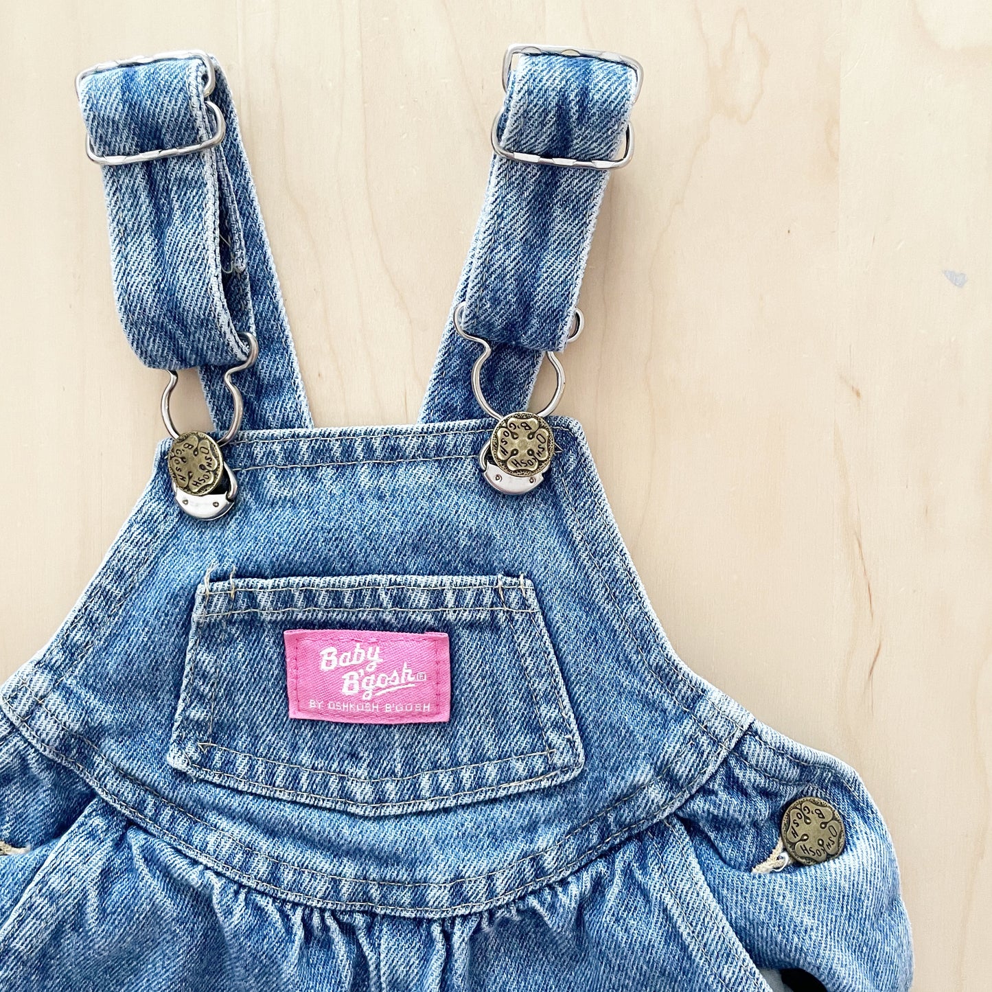 Baby B’gosh Scoop Cut Denim Overalls - Yellow Clover Vintage Kids Clothes