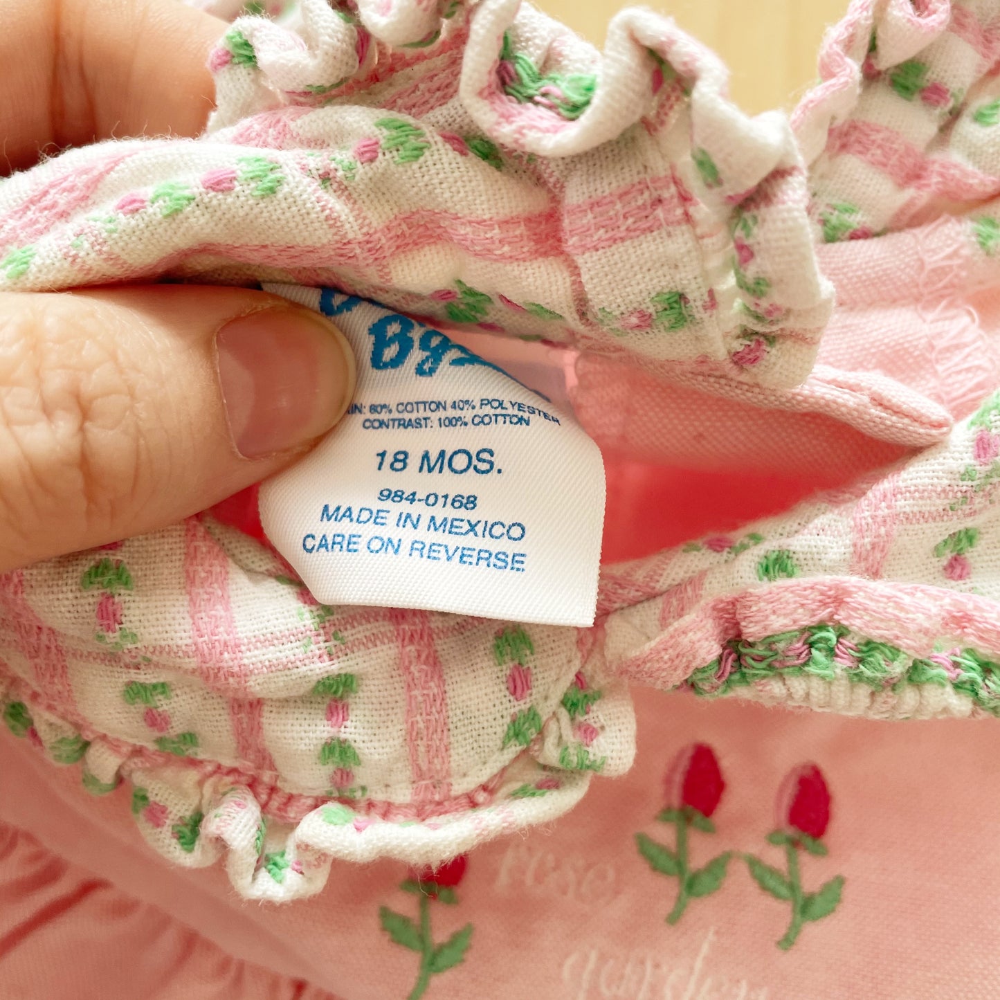 Vintage Baby B’gosh Rose Garden Faux Pinafore Dress