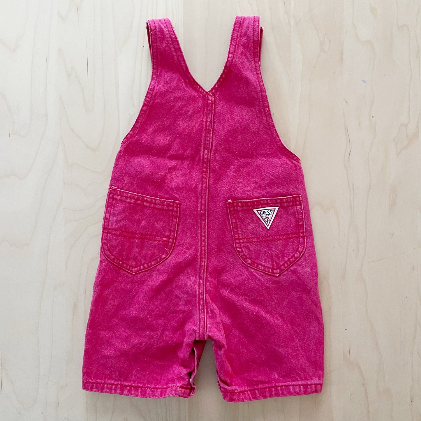 Guess Red Wash Longer Cut Shortalls - Yellow Clover Vintage Kids Clothes