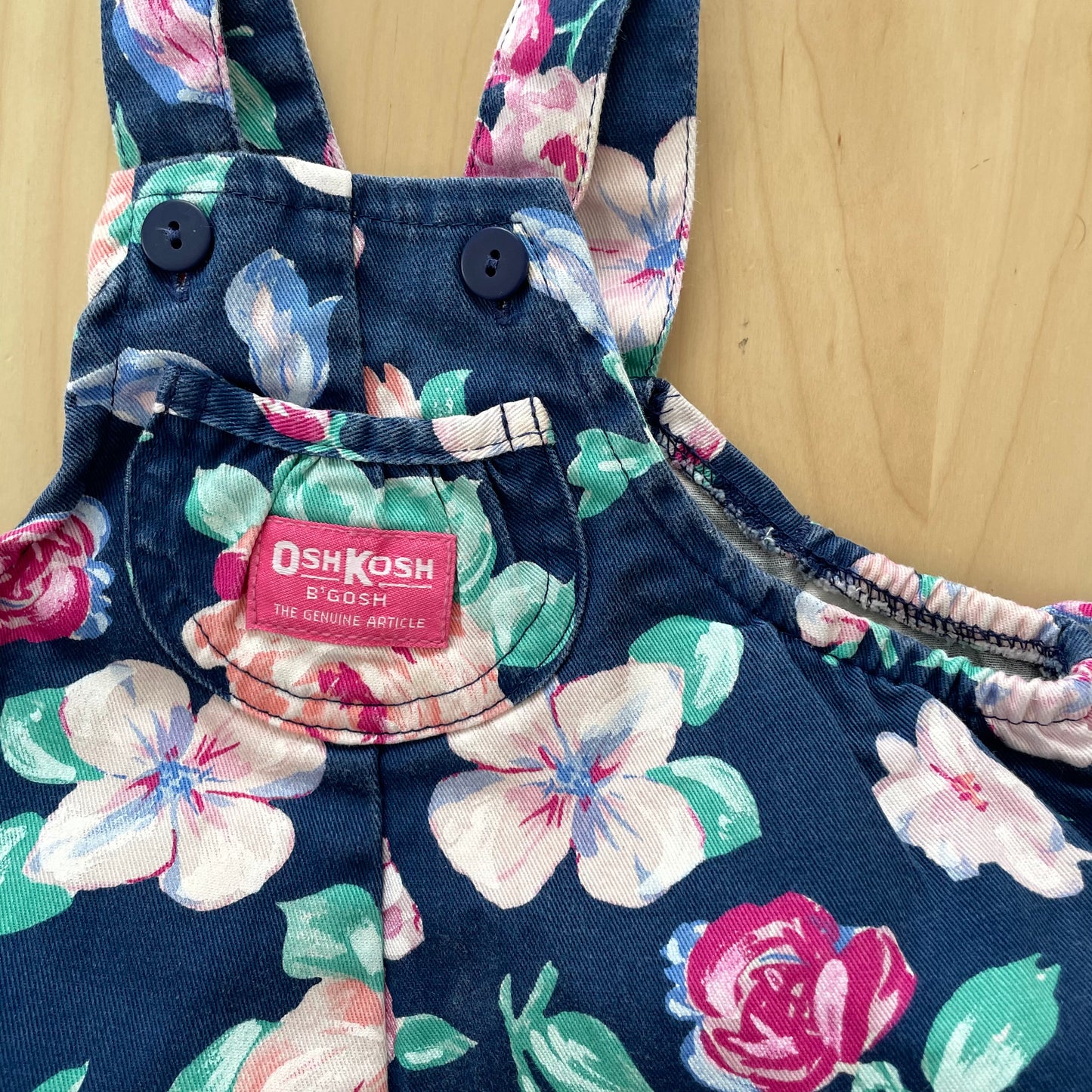 Vintage OshKosh Floral Ballet Co Bubble Overalls Romper